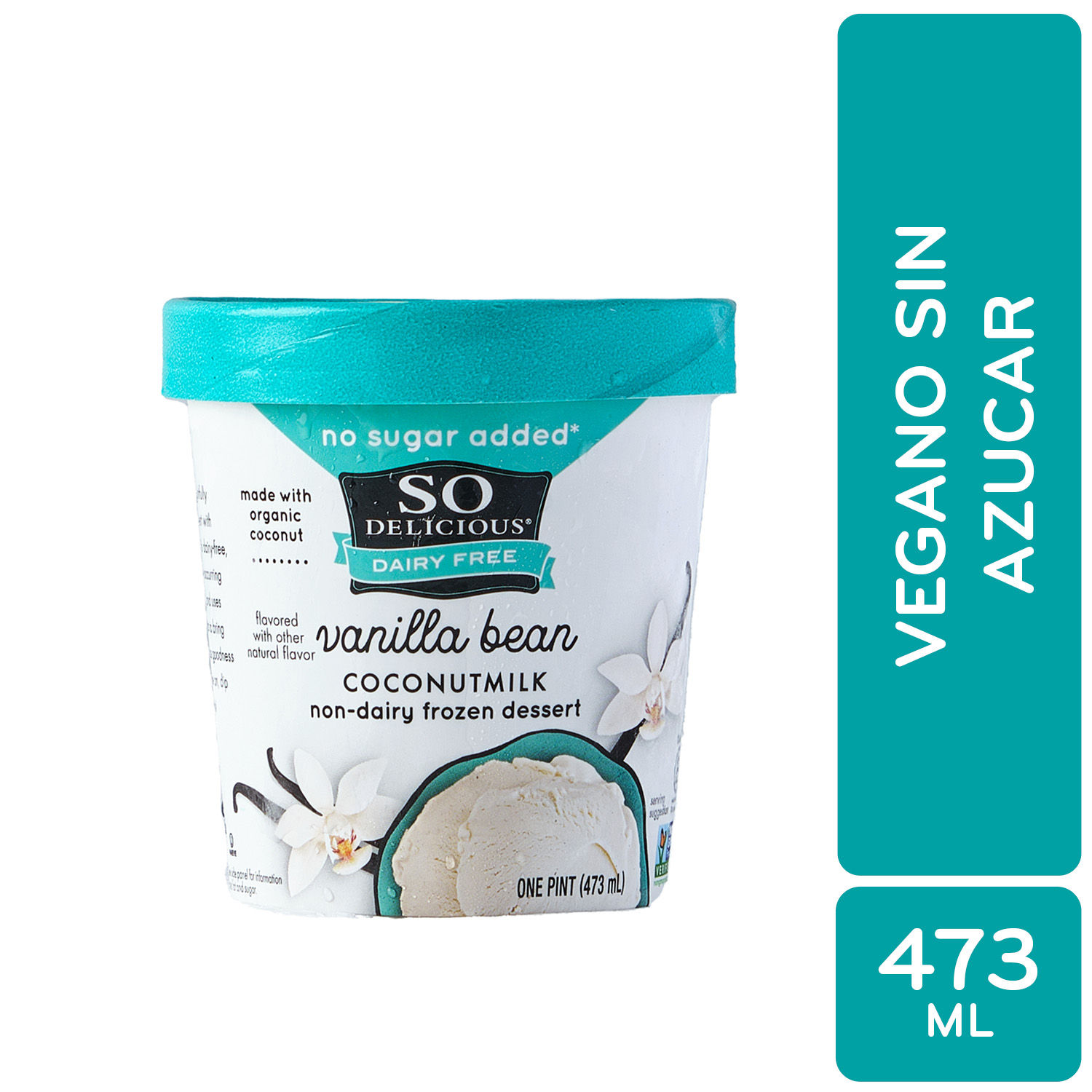 Helado Vegano Vainilla Sin Azucar So Delicious Envase 473 Ml