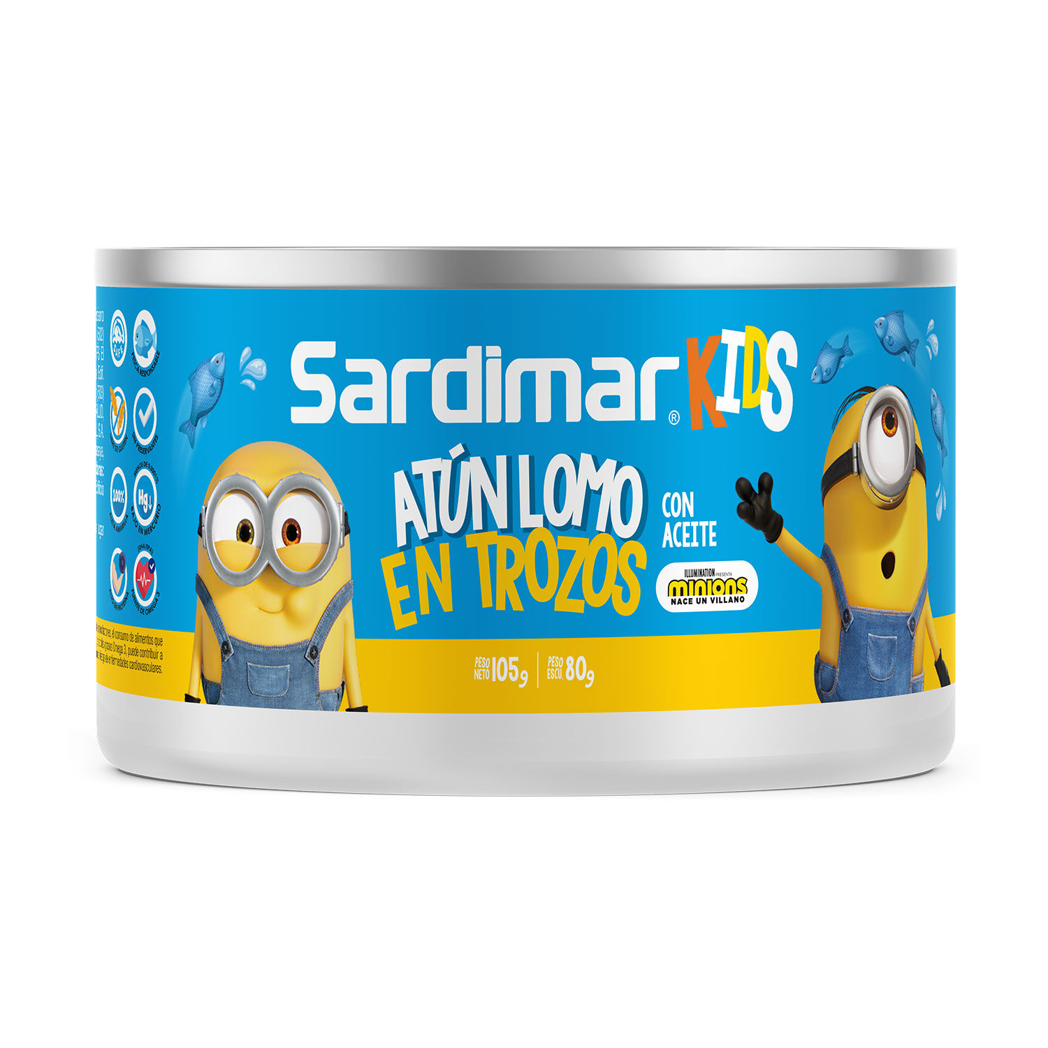 Atun Lomo Trozos Aceite Soya Kids Sardimar Lata 105 G