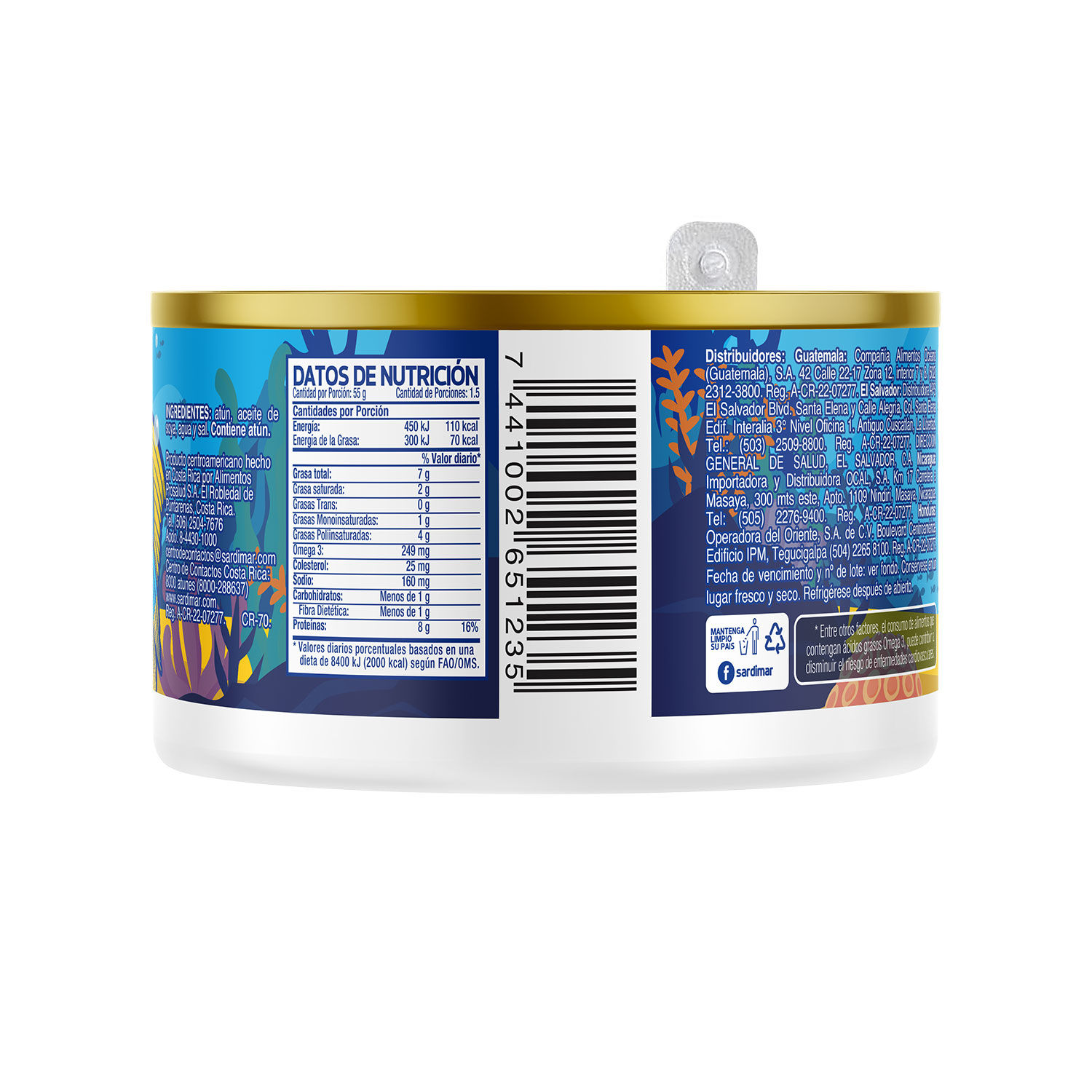 Atun Lomo Trozos Aceite Soya Kids Sardimar Lata 105 G