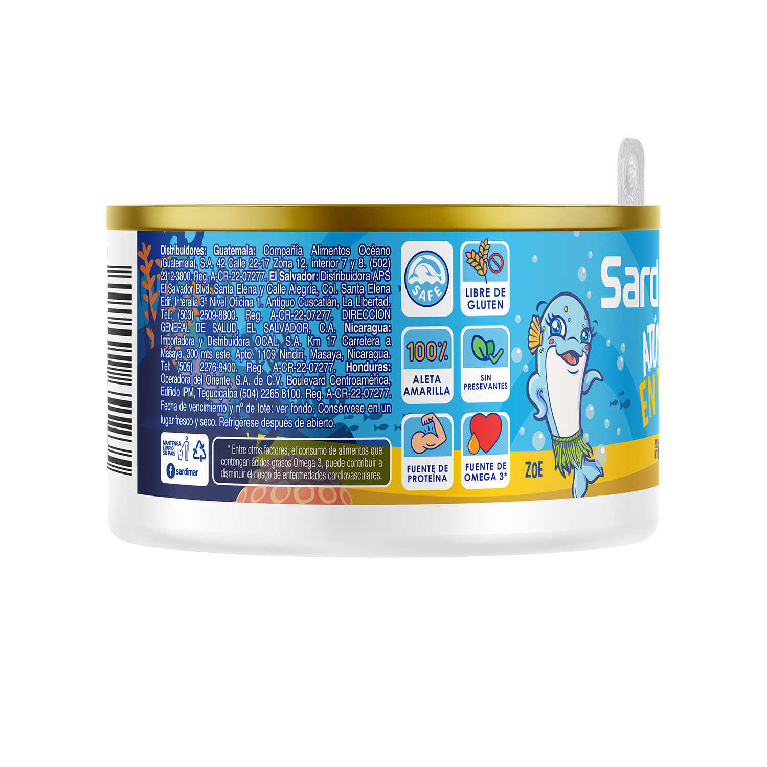 Atun Lomo Trozos Aceite Soya Kids Sardimar Lata 105 G