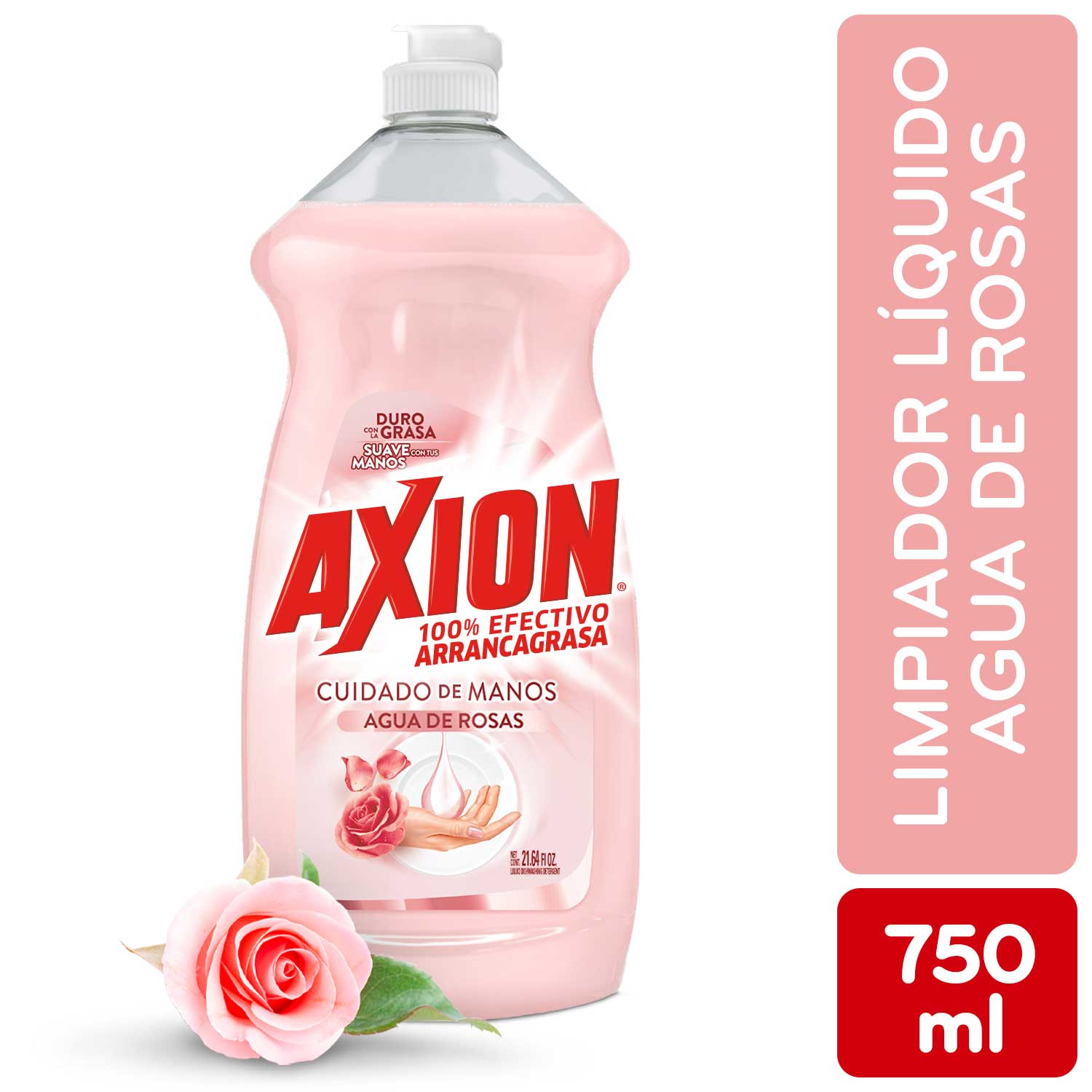 Lavaplatos Liquido Rosas Cuidado De Las Manos Axion Envase 750 Ml
