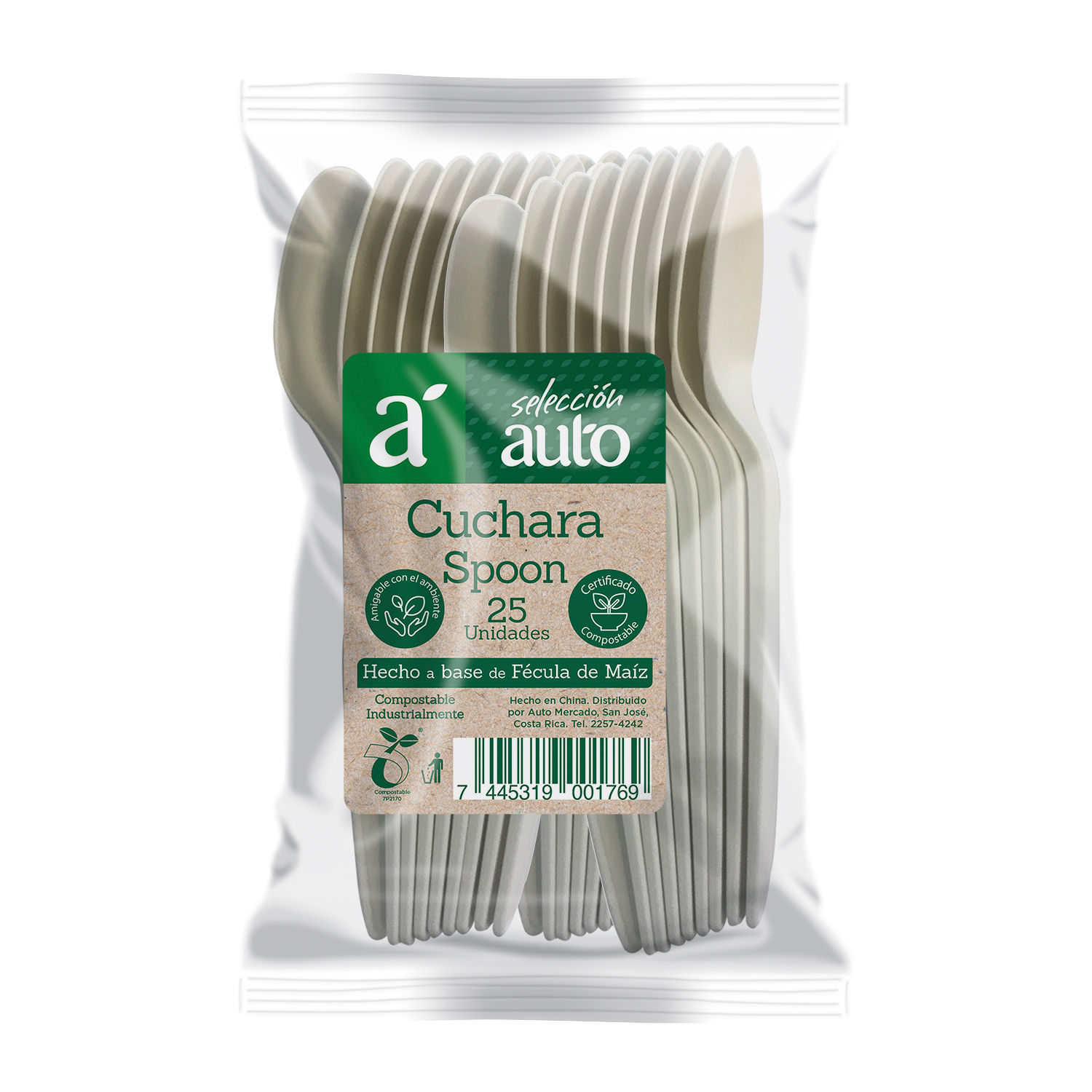 Cuchara Compostable Selección Auto Paquete 25 U