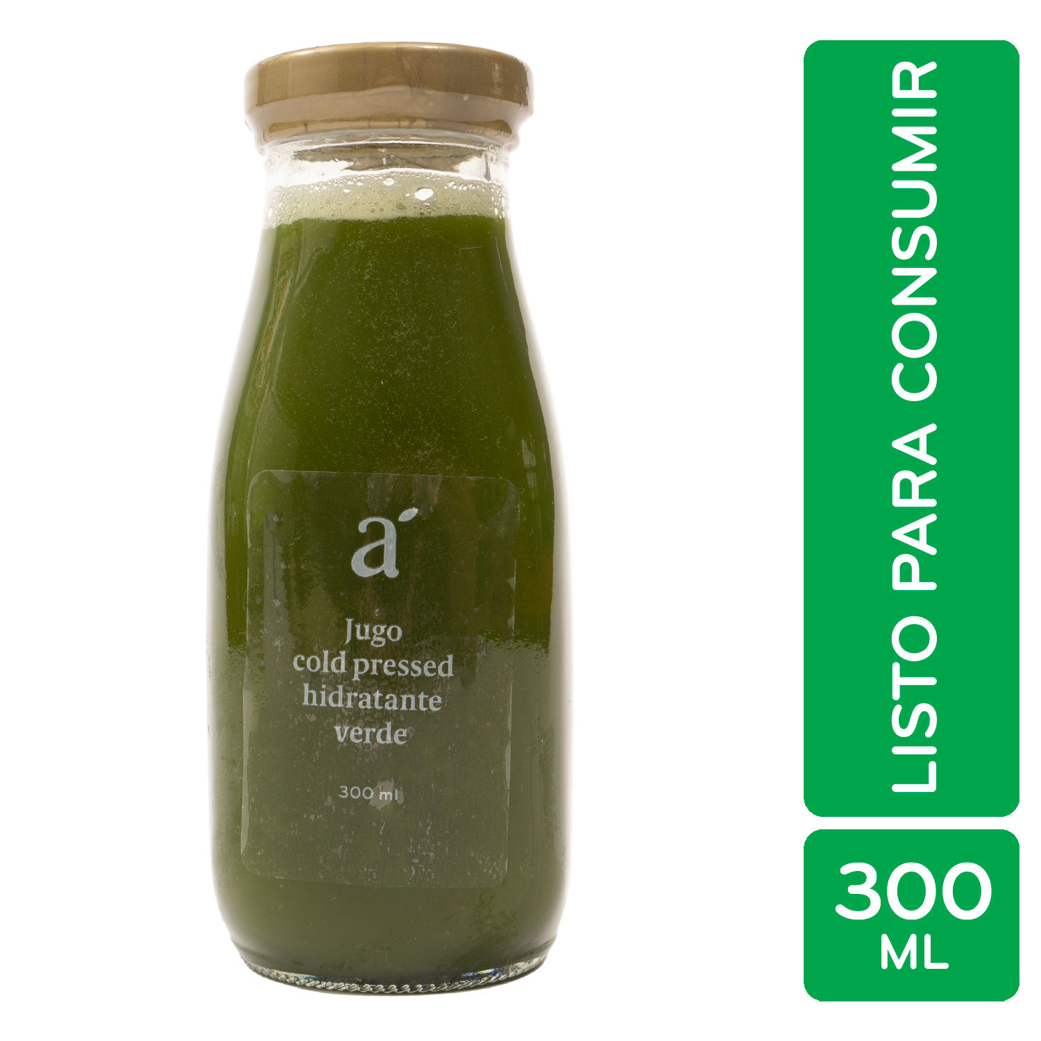 Jugo Coldpress Hidratante Verde Auto Mercado Envase 300 Ml