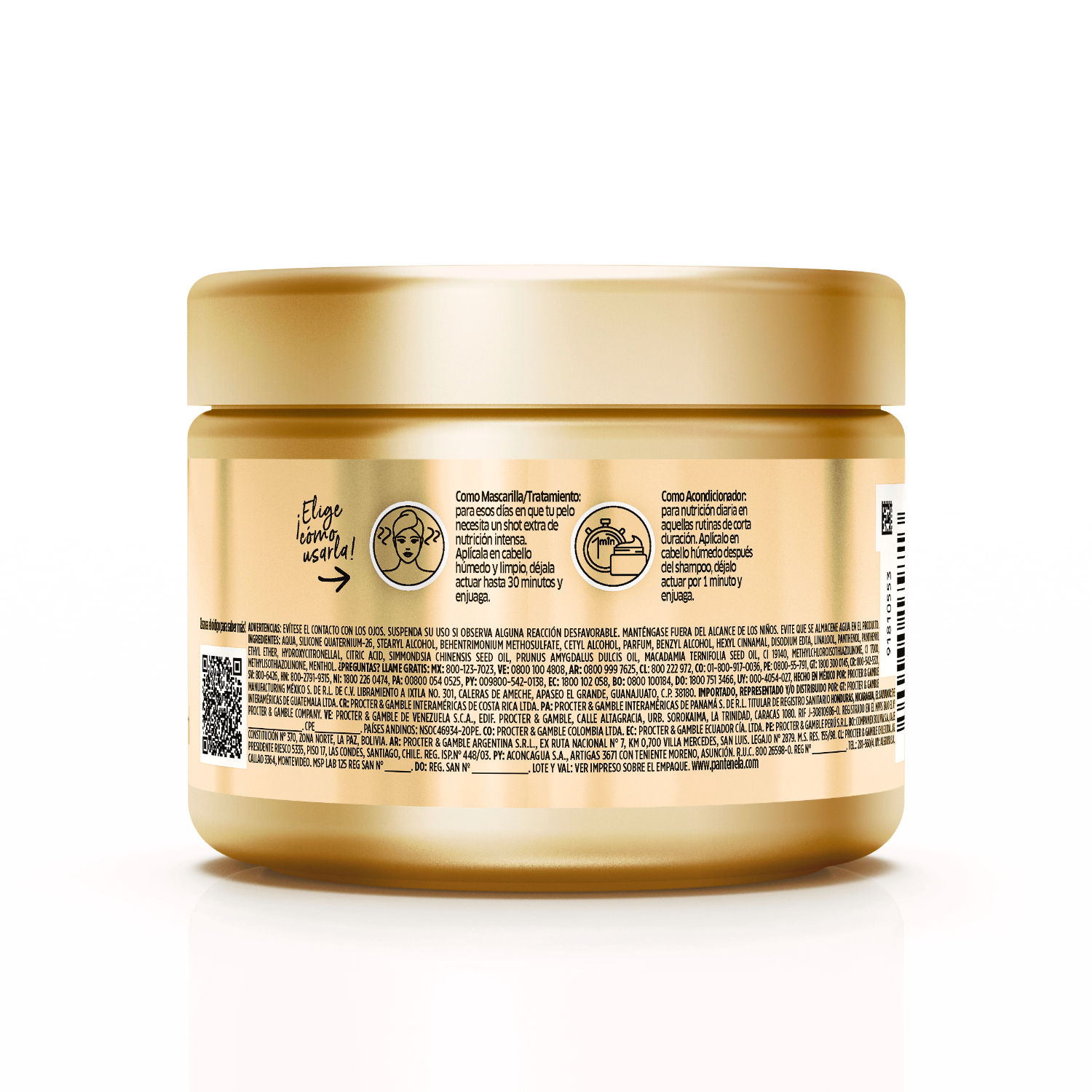 Tratamiento Para Cabello Mascarilla Hidratante Pantene Envase 300 Ml