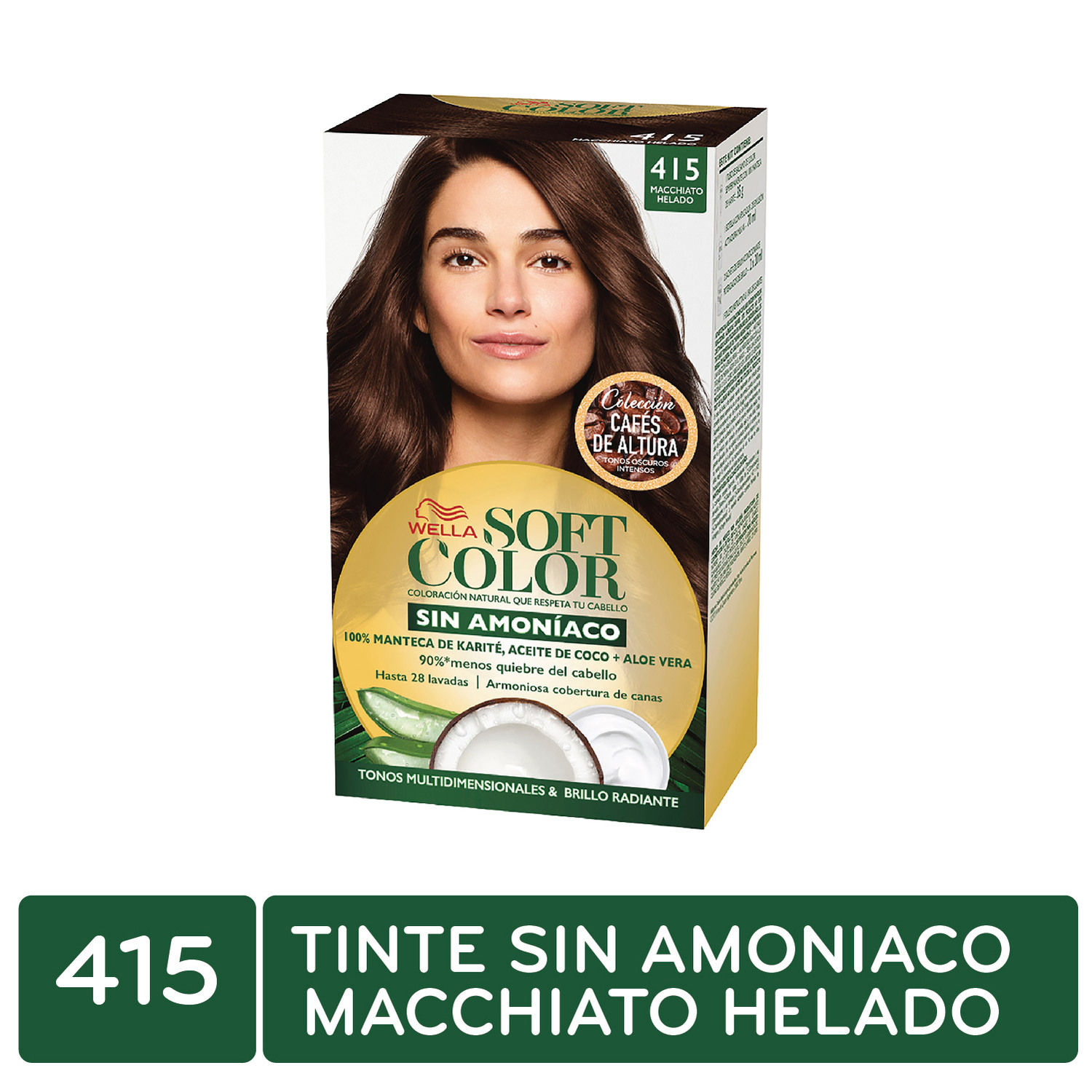 Tinte Permanente Sin Amoniaco Castaño Macchiato 415 Soft Color Caja 1 ...