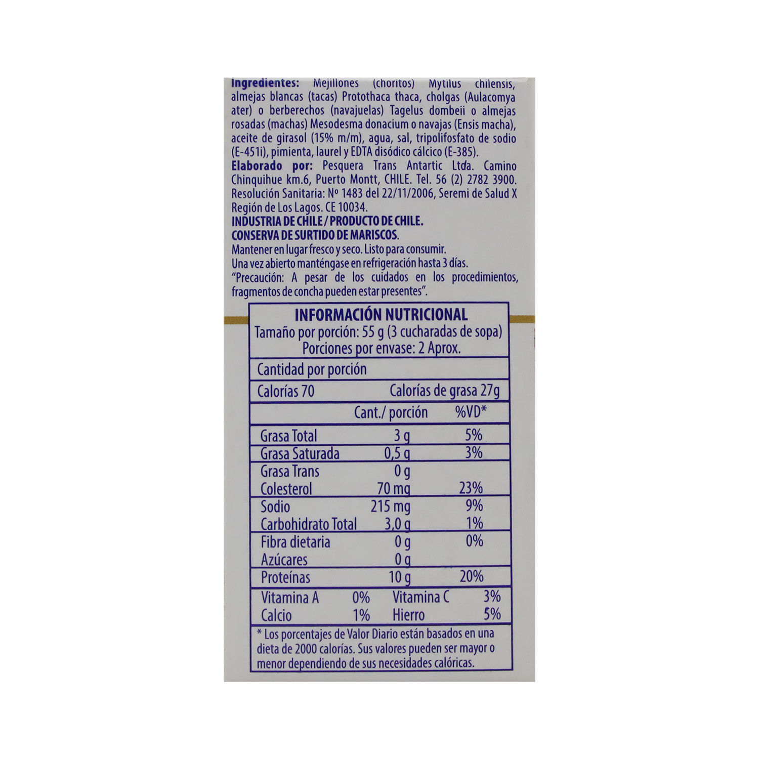 Mariscada Aceite Robinson Crusoe Lata 190g