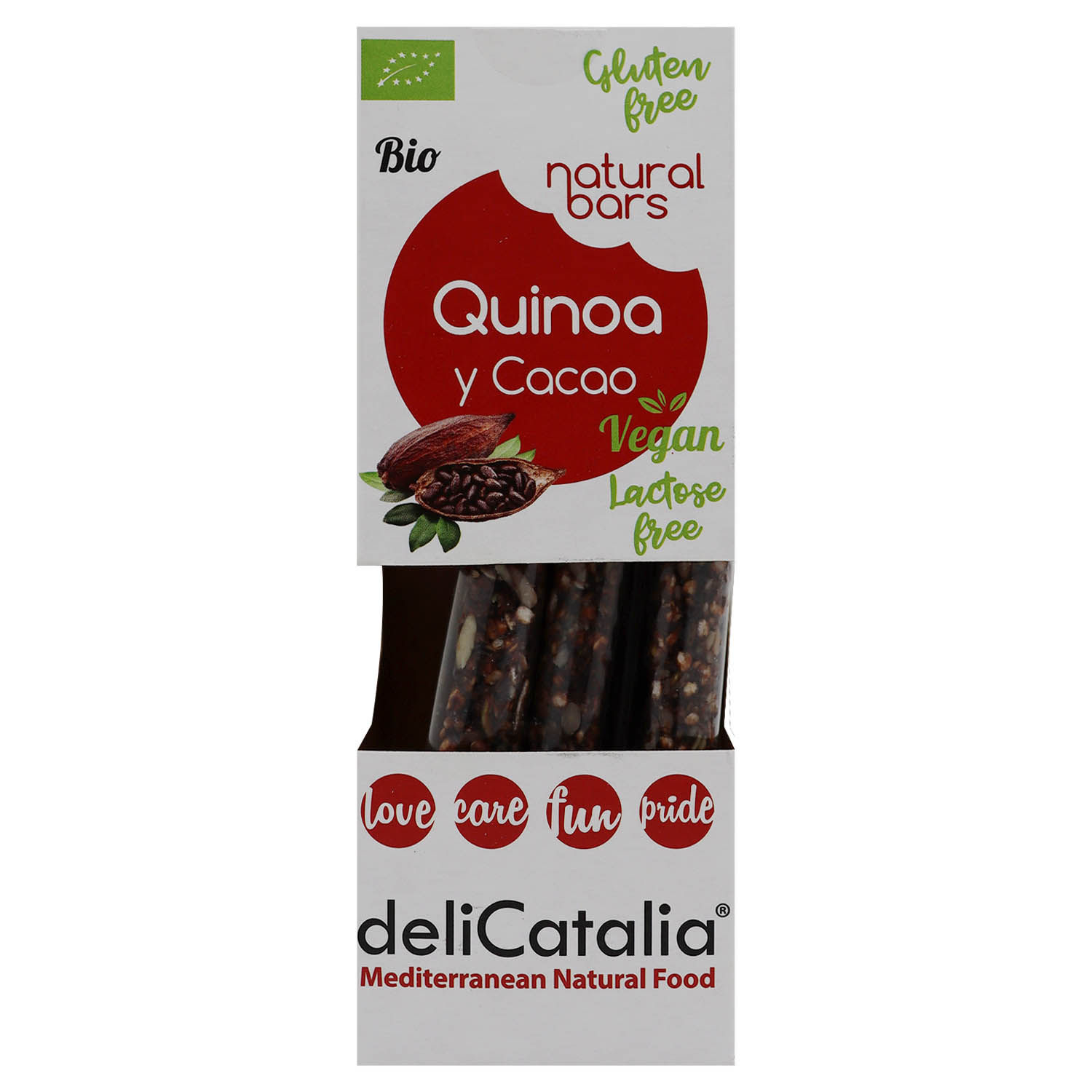 Barra Quinoa Cacao Vegano Delicatalia Caja 90 G