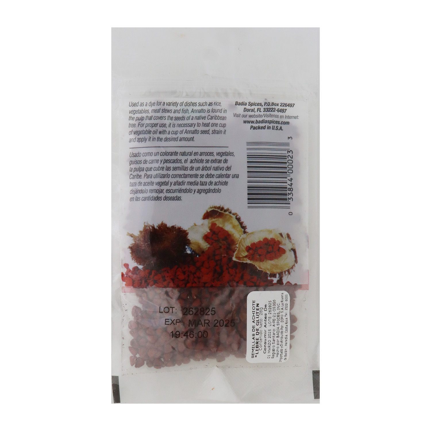 Achiote Semilla Badia Paquete 28 G