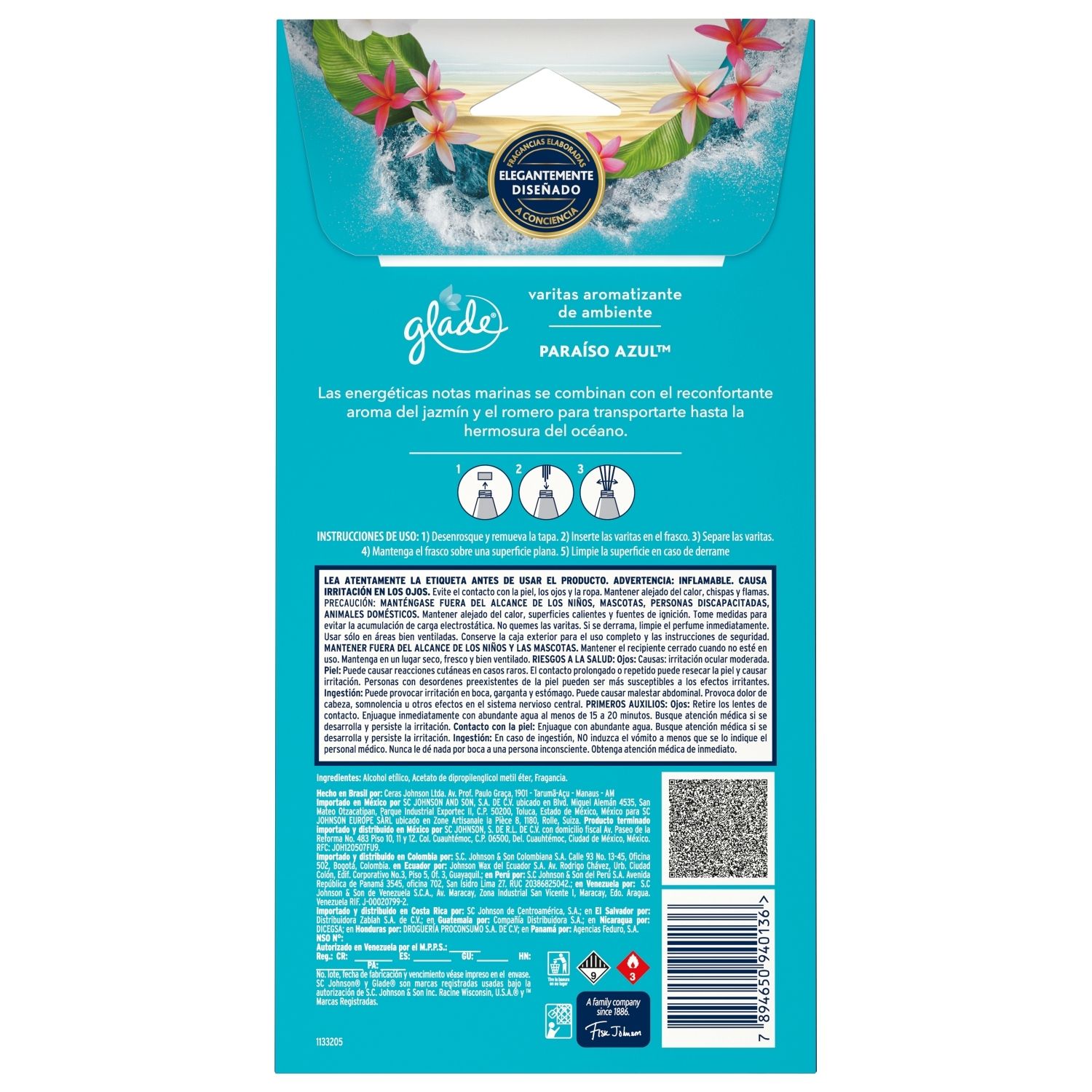 Desodorante Ambiental Adorno Paraiso Azul Mas Velitas Glade Blister 10 G