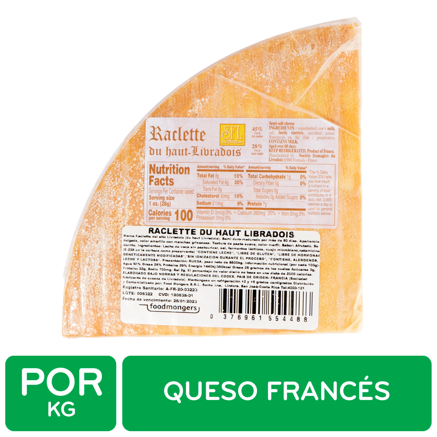 Queso Raclette Francés Livradois