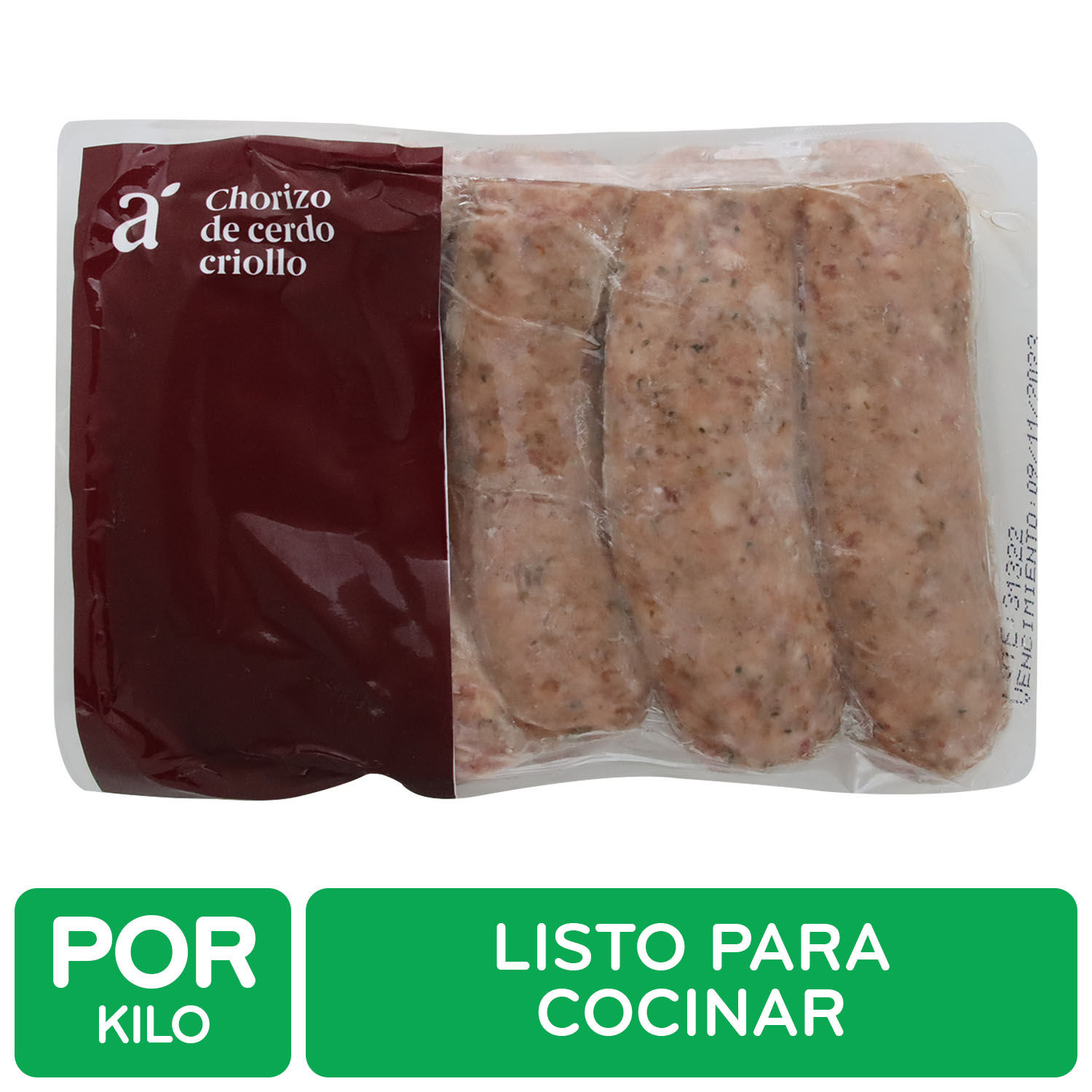 Chorizo De Cerdo Criollo Auto Mercado Paquete 500 G