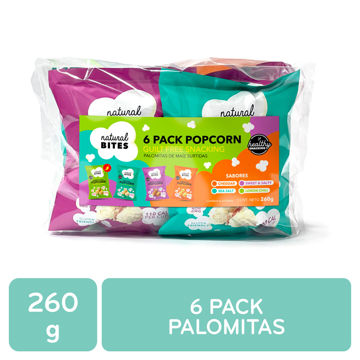 Popcorn Sixpack Natural Bites