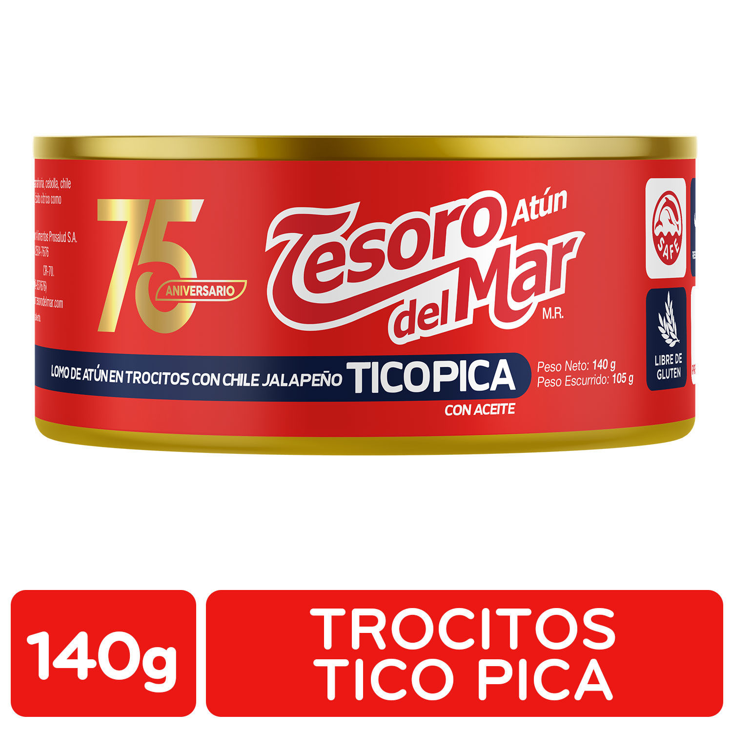 Atun Lomo Trocitos Aceite Soya Jalapeño Tesoro Del Mar