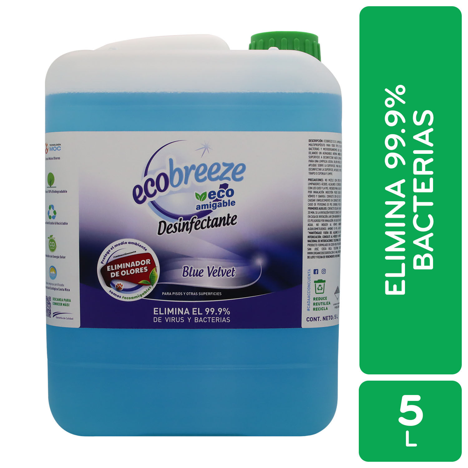 Desinfectante Liquido Blue Biodegradable Elimina Olores Ecobreeze