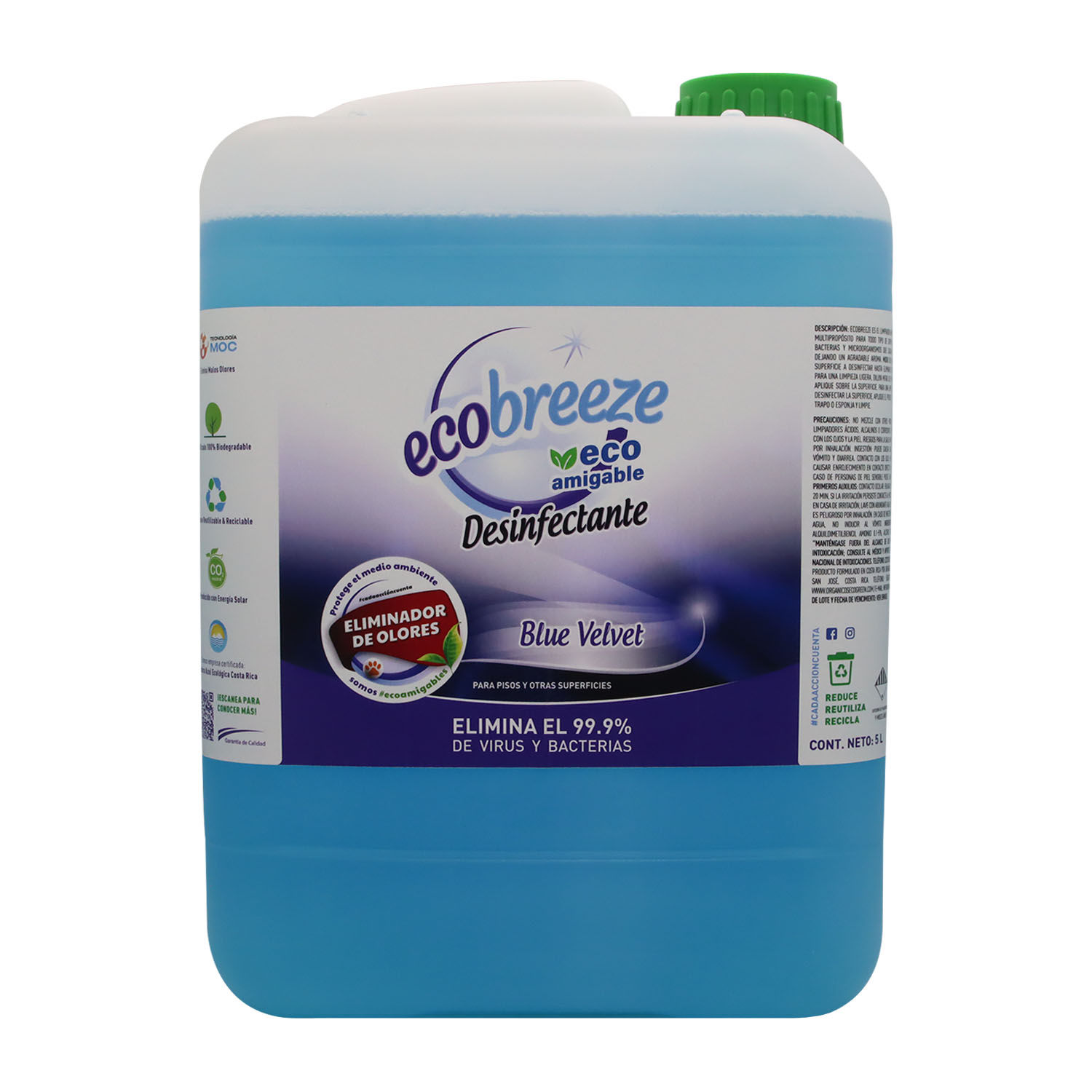 Desinfectante Liquido Blue Biodegradable Elimina Olores Ecobreeze