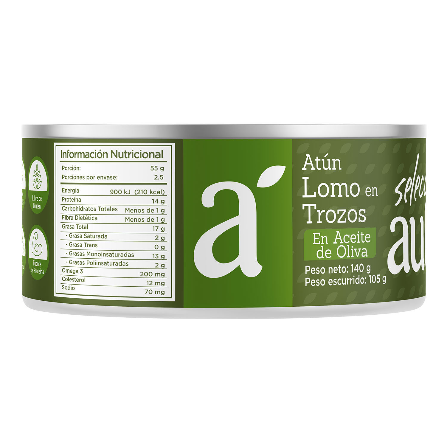 Atun Lomo Trozos Aceite Oliva Selección Auto Lata 140 G