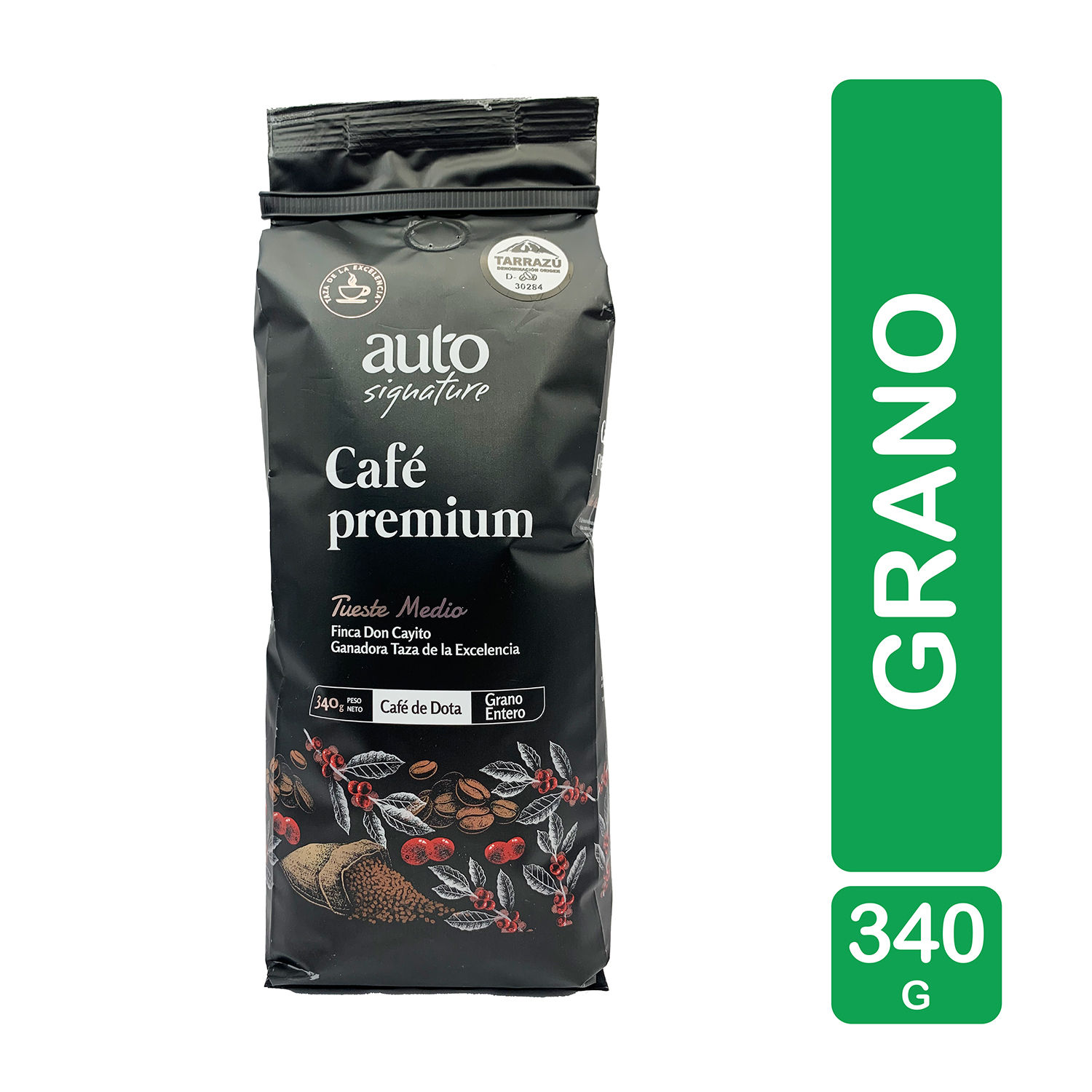 Café Grano Entero Premium Tueste Medio Auto Signature Paquete 340 G