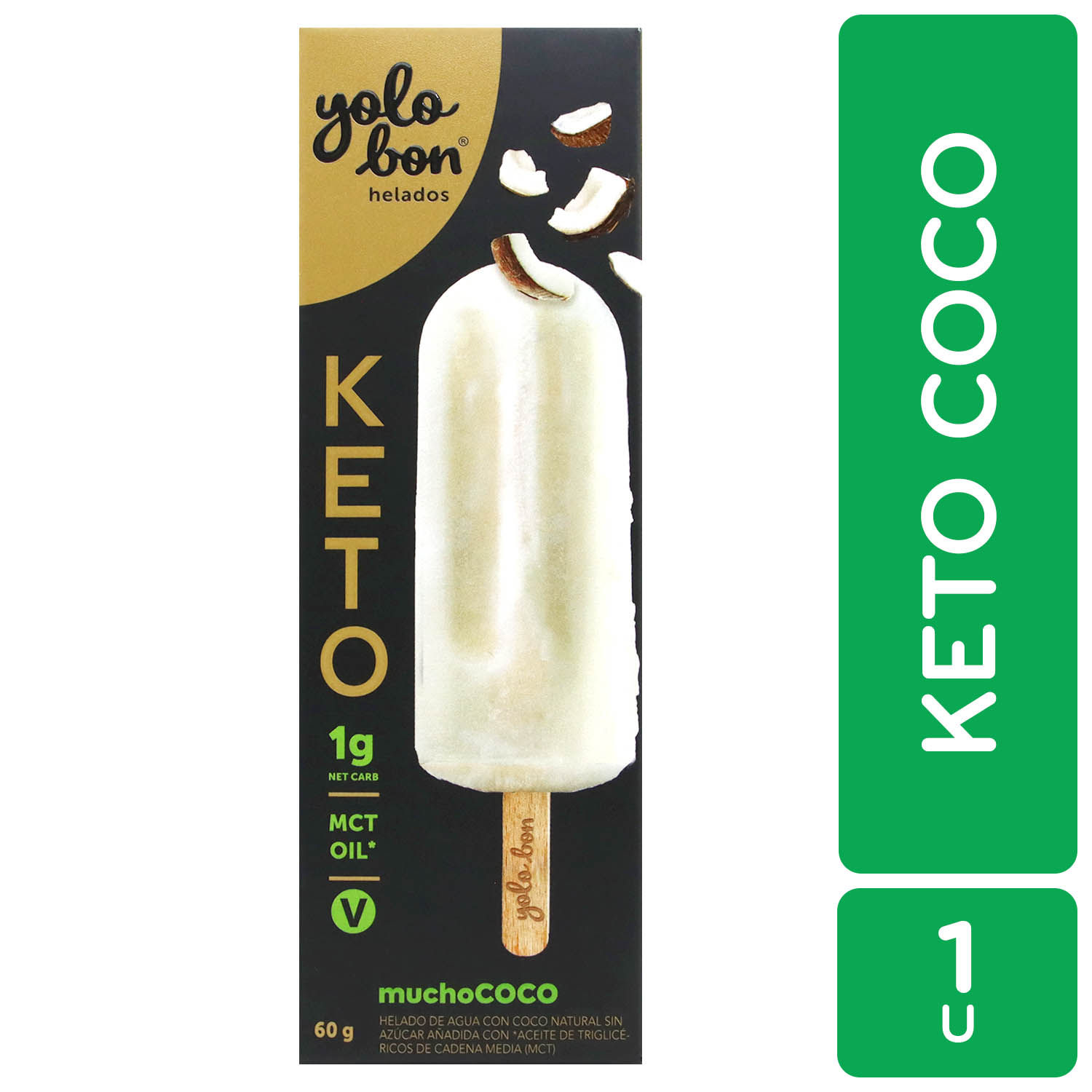 Paleta Mucho Coco Keto Yolobon