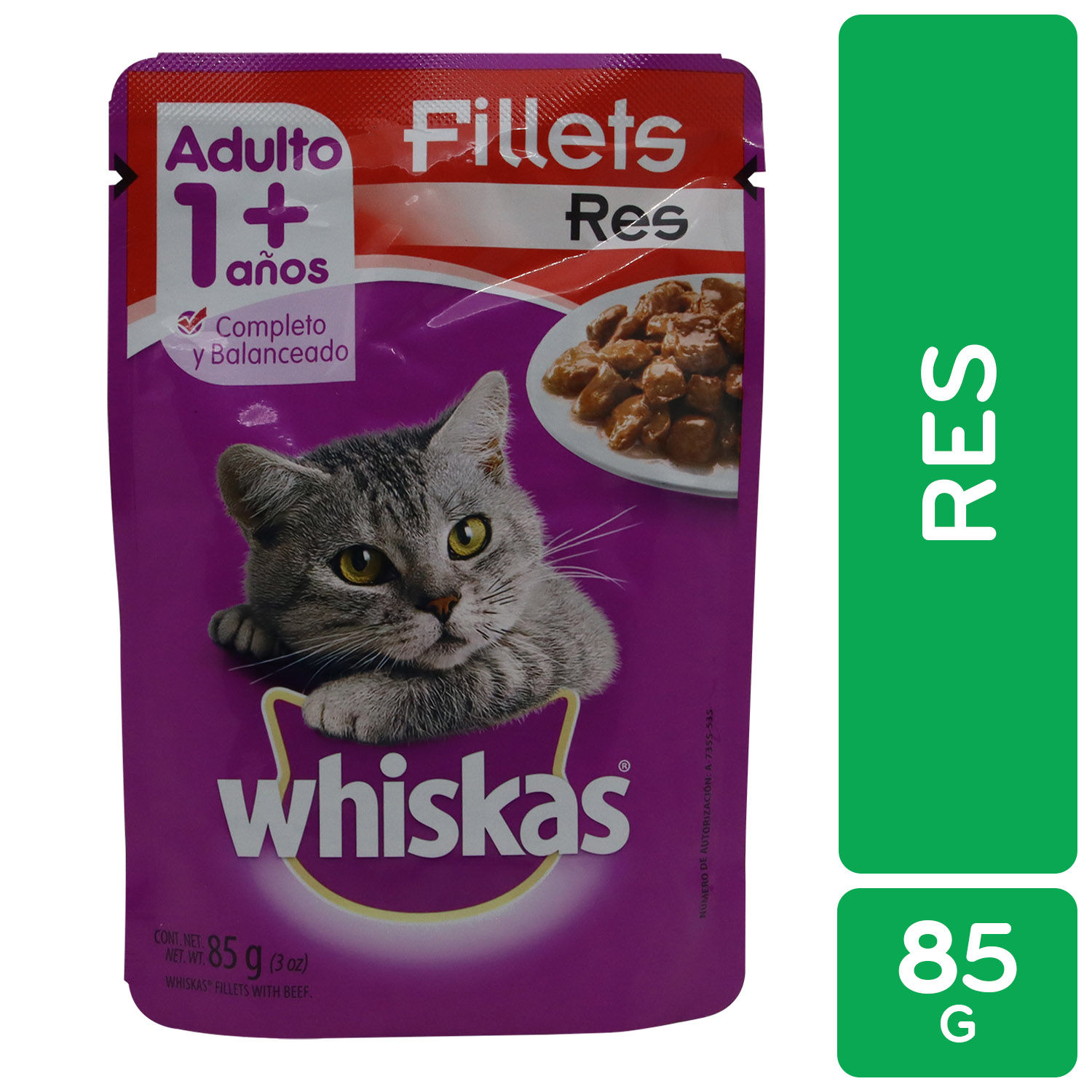 Alimento Gato Adulto Humedo Res Fillets Whiskas Bolsa 85 G