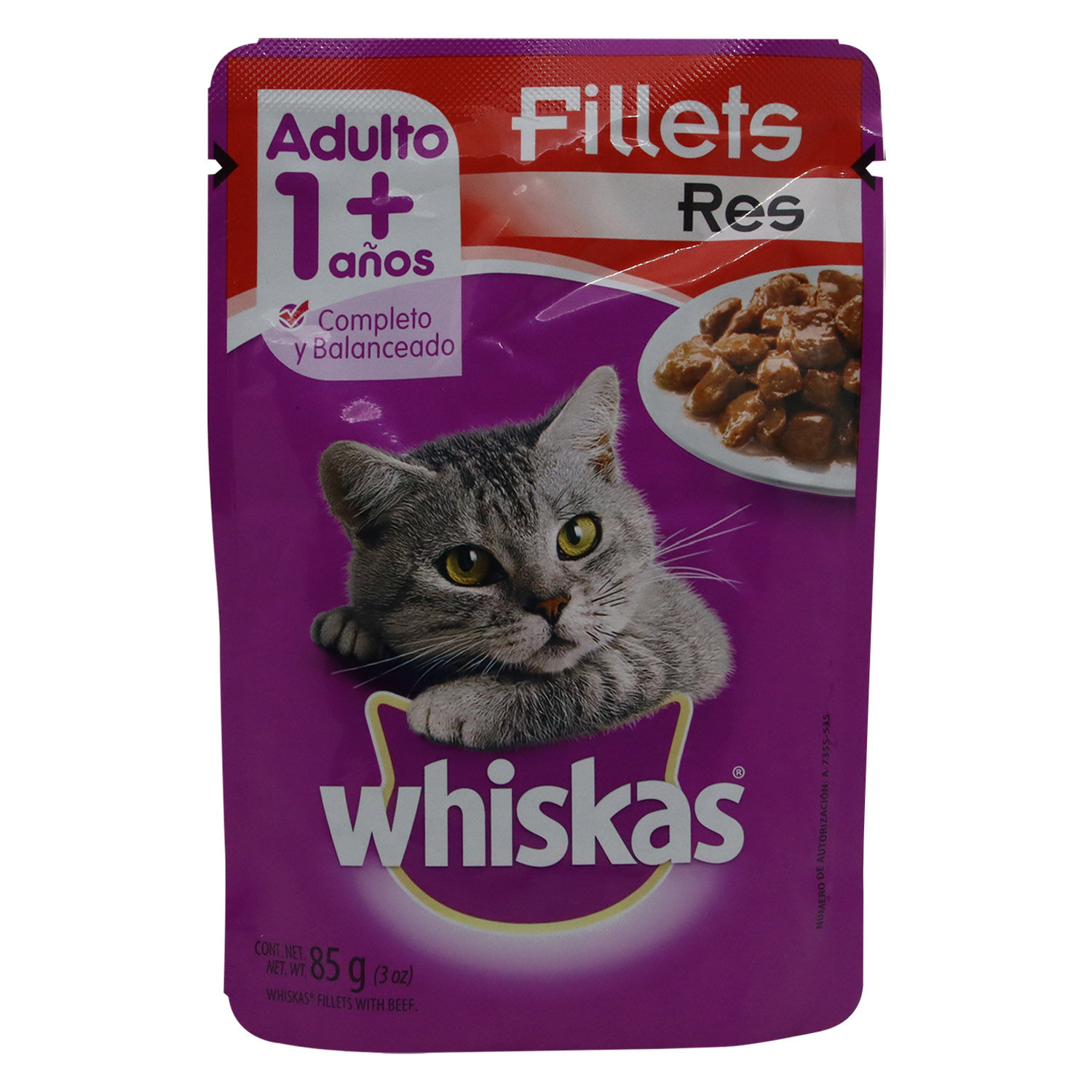 Alimento Gato Adulto Humedo Res Fillets Whiskas Bolsa 85 G