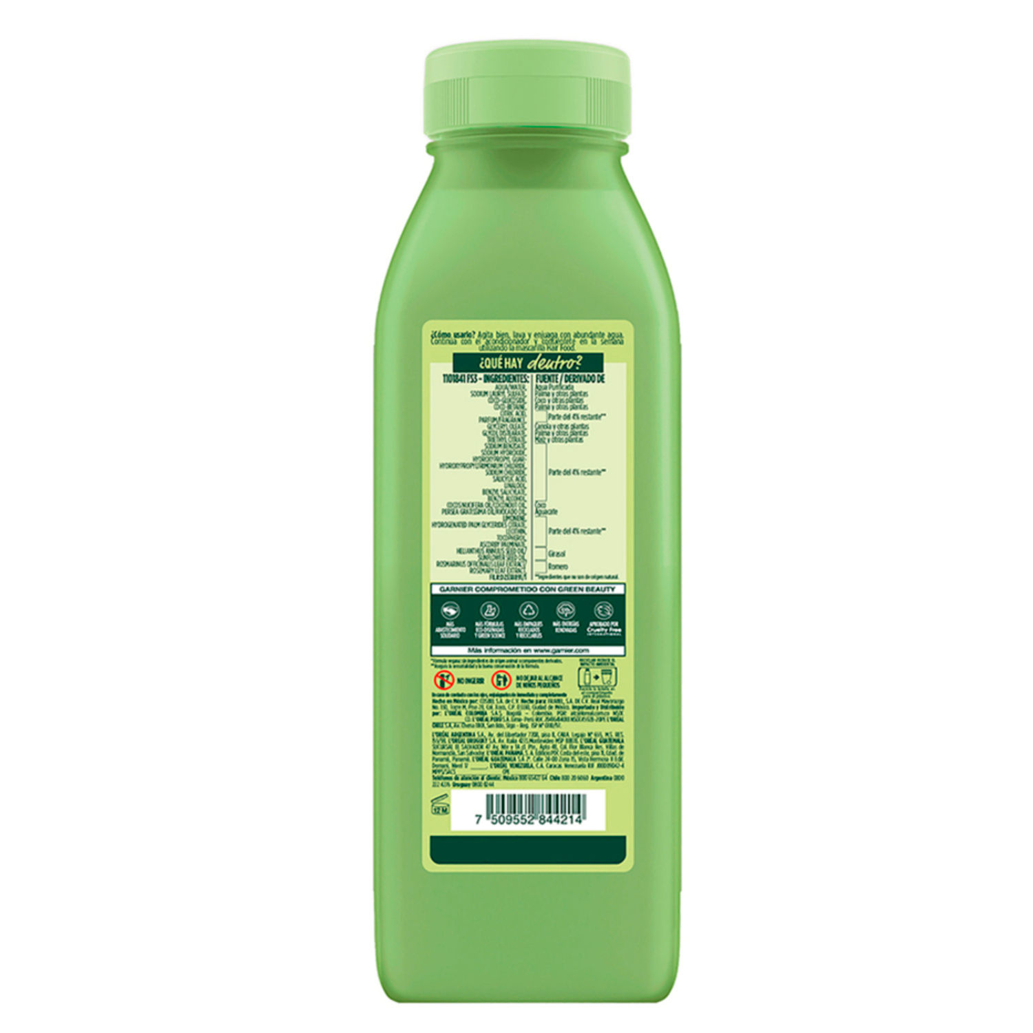 Shampoo Natural Nutricion Hair Food Aguacate Fructis