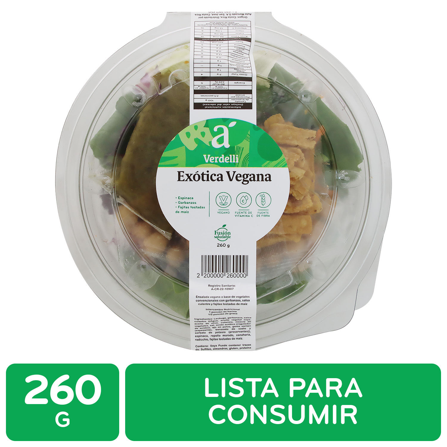 Ensalada Personal Mixta Vegana Auto Mercado Bandeja 260 G