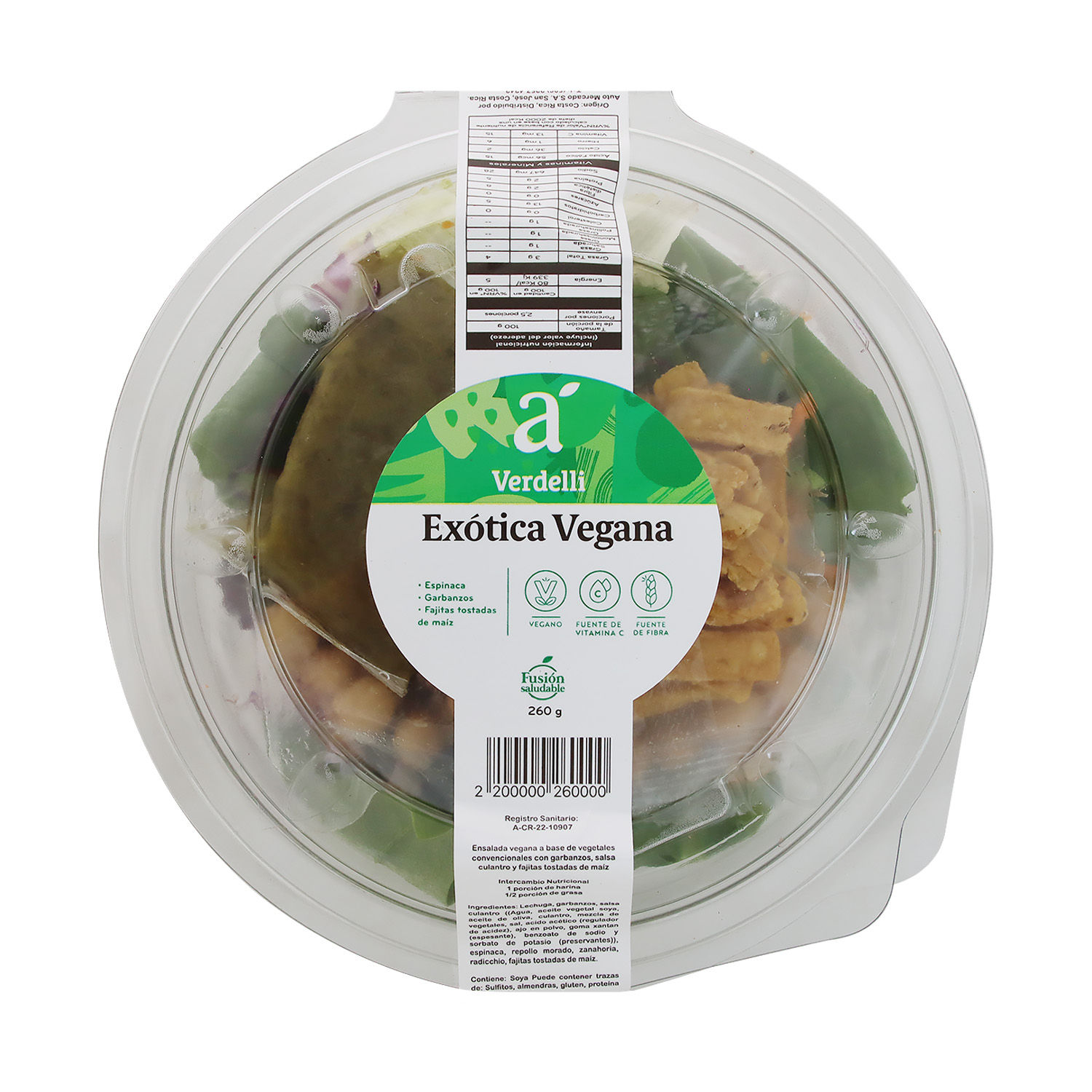 Ensalada Personal Mixta Vegana Auto Mercado Bandeja 260 G