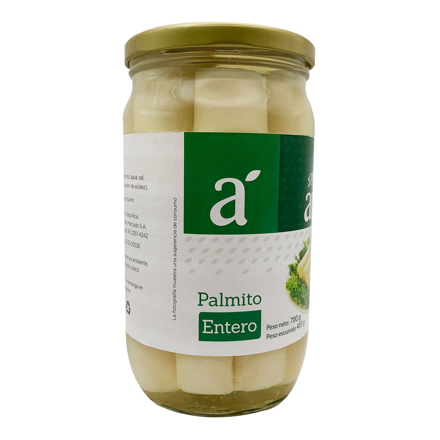 Palmito Entero Selección Auto Frasco 700 G