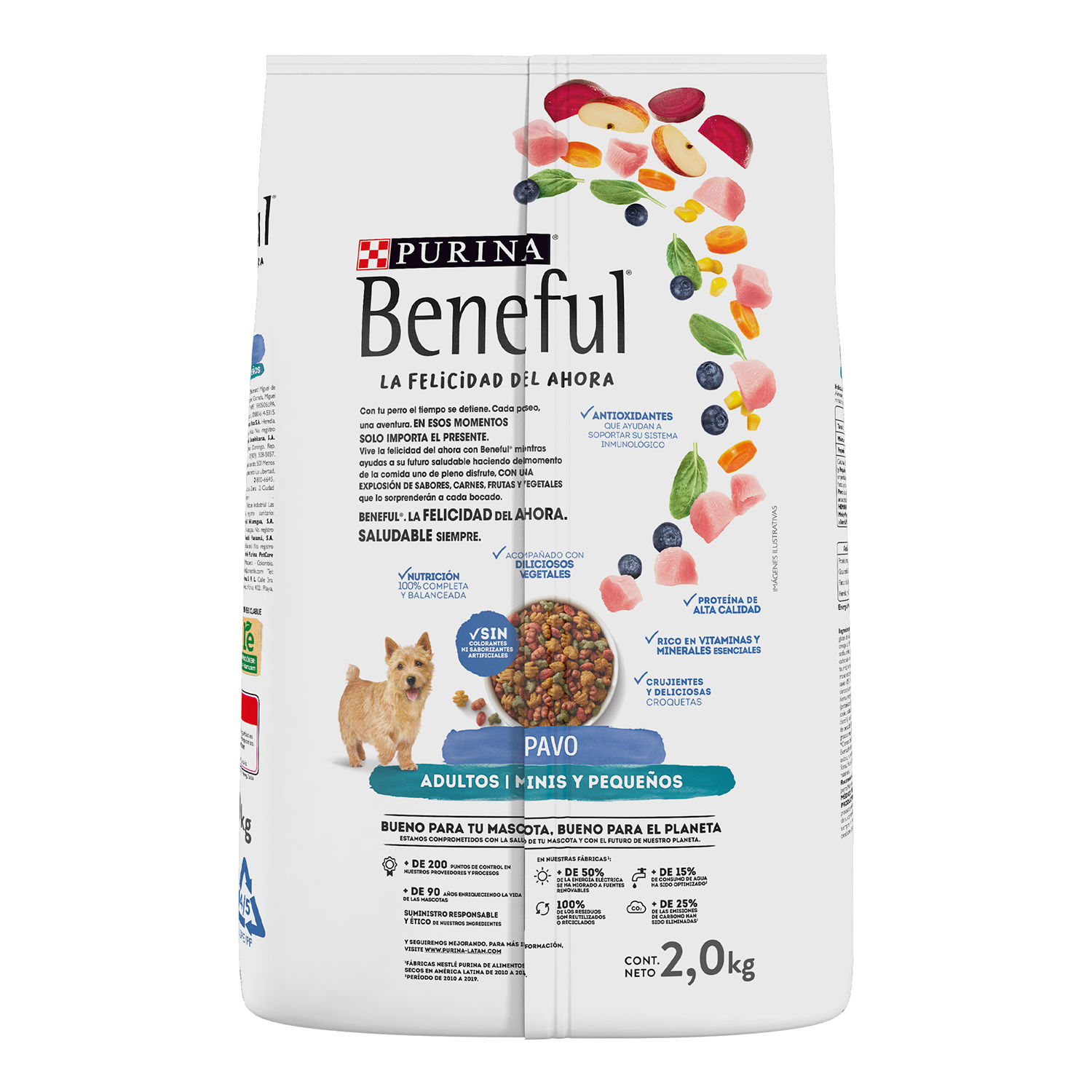 Alimento Perro Seco Adulto Pavo Minis Purina Beneful Bolsa 2 Kg