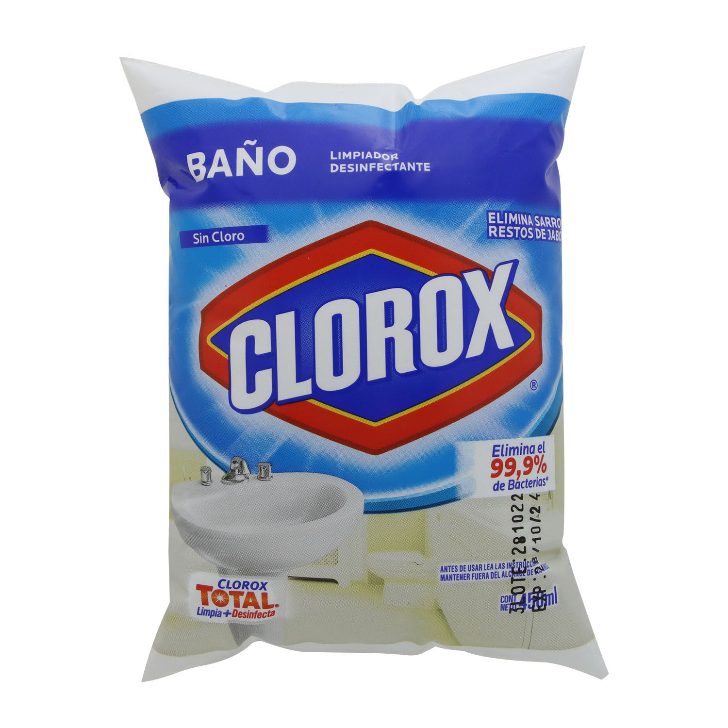 Limpiador Baño Antihongo Repuesto Clorox Bolsa 450 Ml