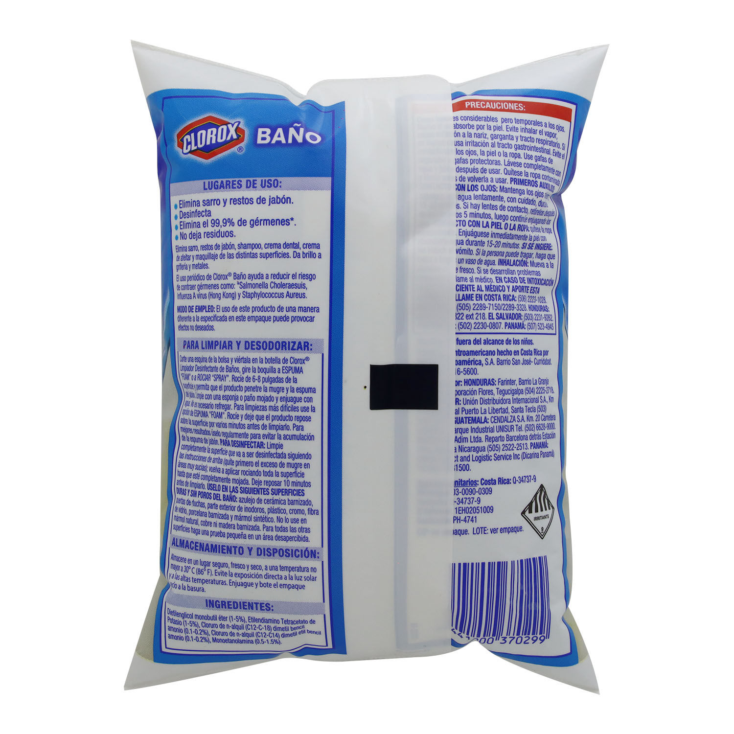 Limpiador Baño Antihongo Repuesto Clorox Bolsa 450 Ml