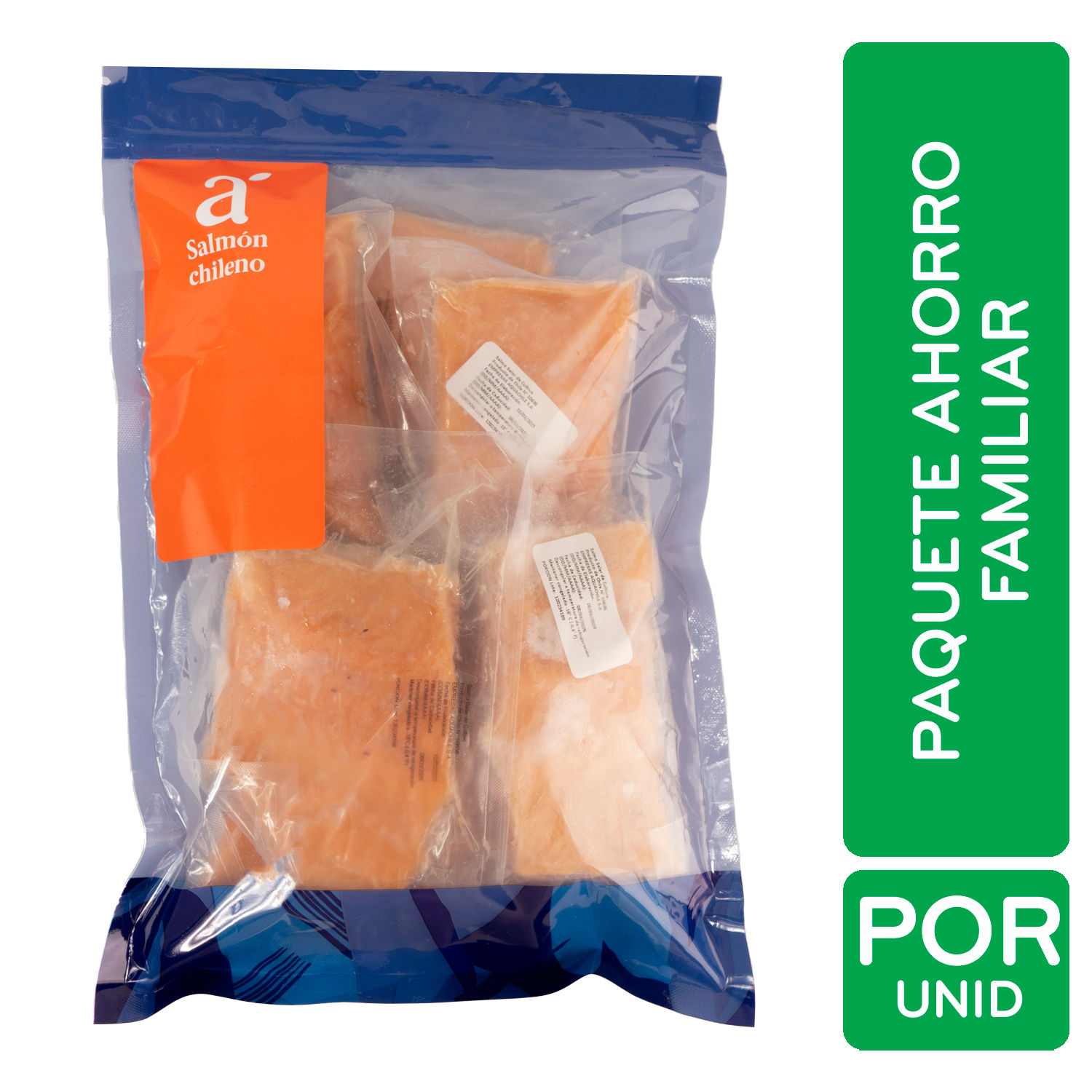 Porciones De Salmon Chileno Paquete De Ahorro Familiar Auto Mercardo De 1.2 Kilogramo