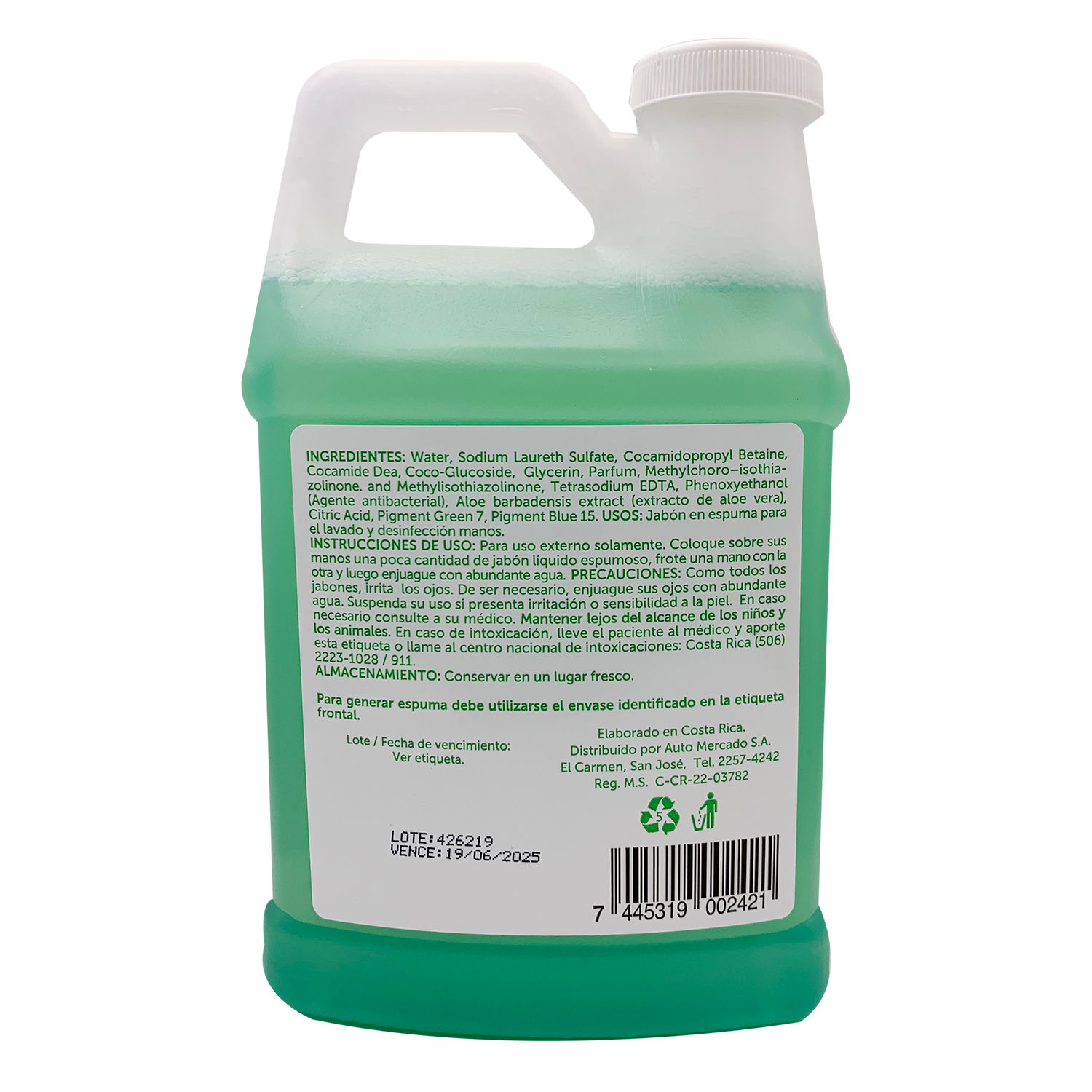 Jabon Manos Espuma Frutos Verdes Selección Auto Envase 1000 Ml