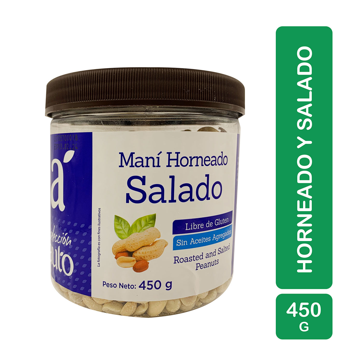 Mani Horneado Con Sal Selección Auto Frasco 450 G