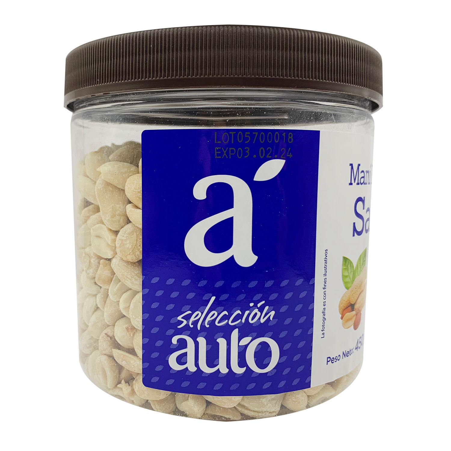 Mani Horneado Con Sal Selección Auto Frasco 450 G