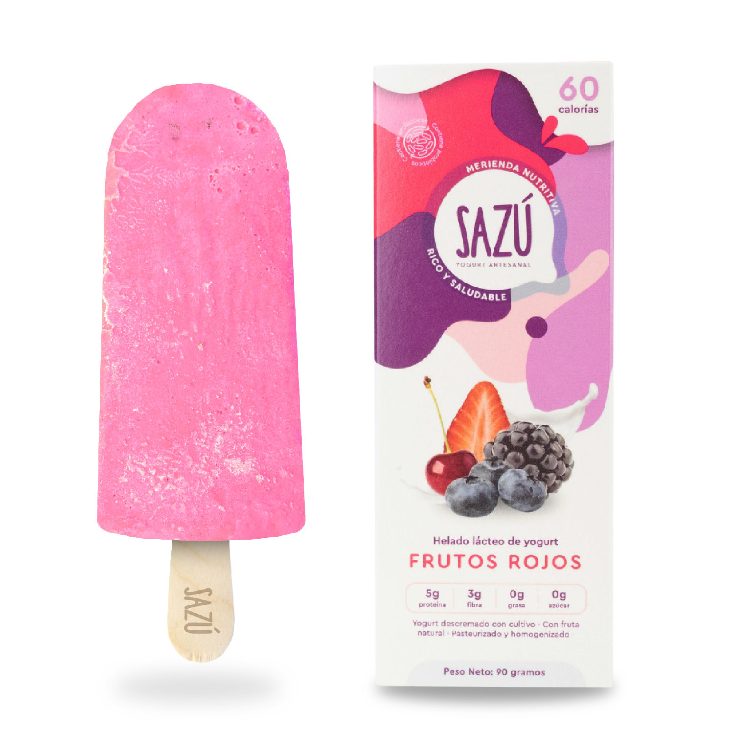 Paleta Yogurt Frutos Rojos Sazu