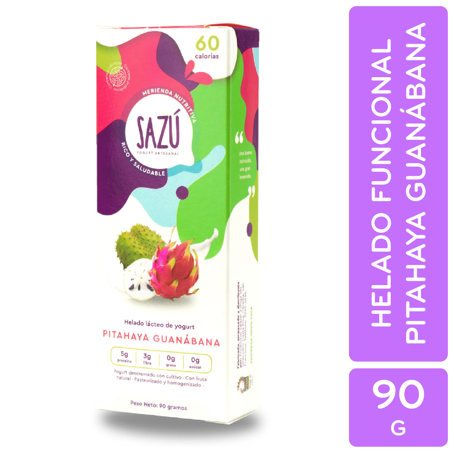 Paleta Yogurt Pitahaya Guanabana Sazu