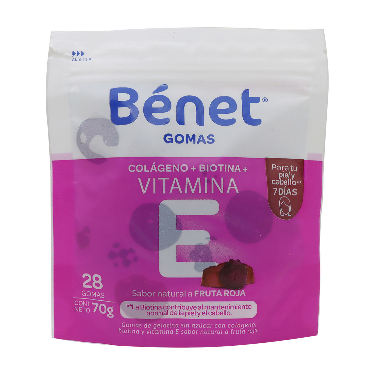 Vitamina E Colageno Biotina Gomita Benet