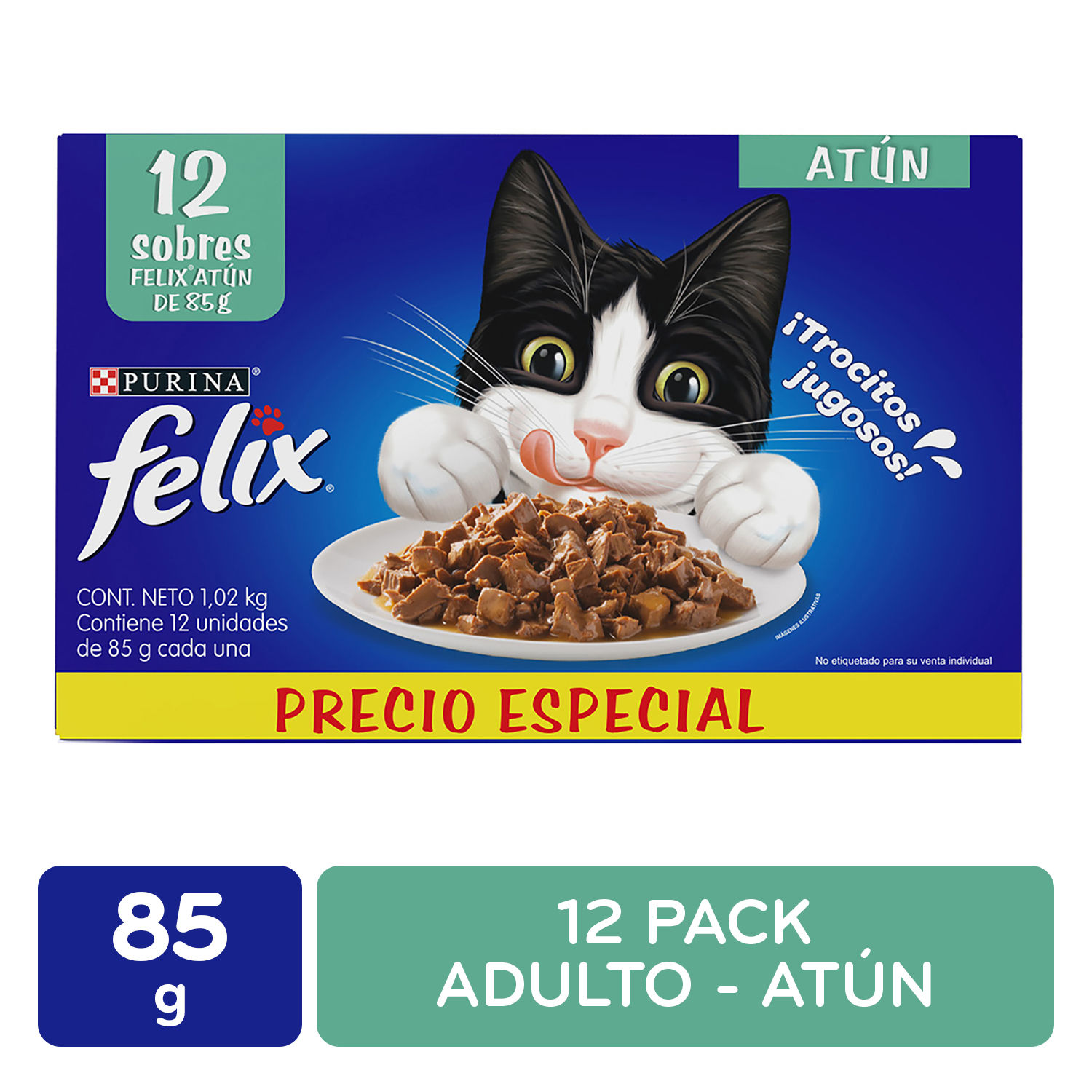 Alimento Gato Adulto Humedo Atun 12 Unid Felix