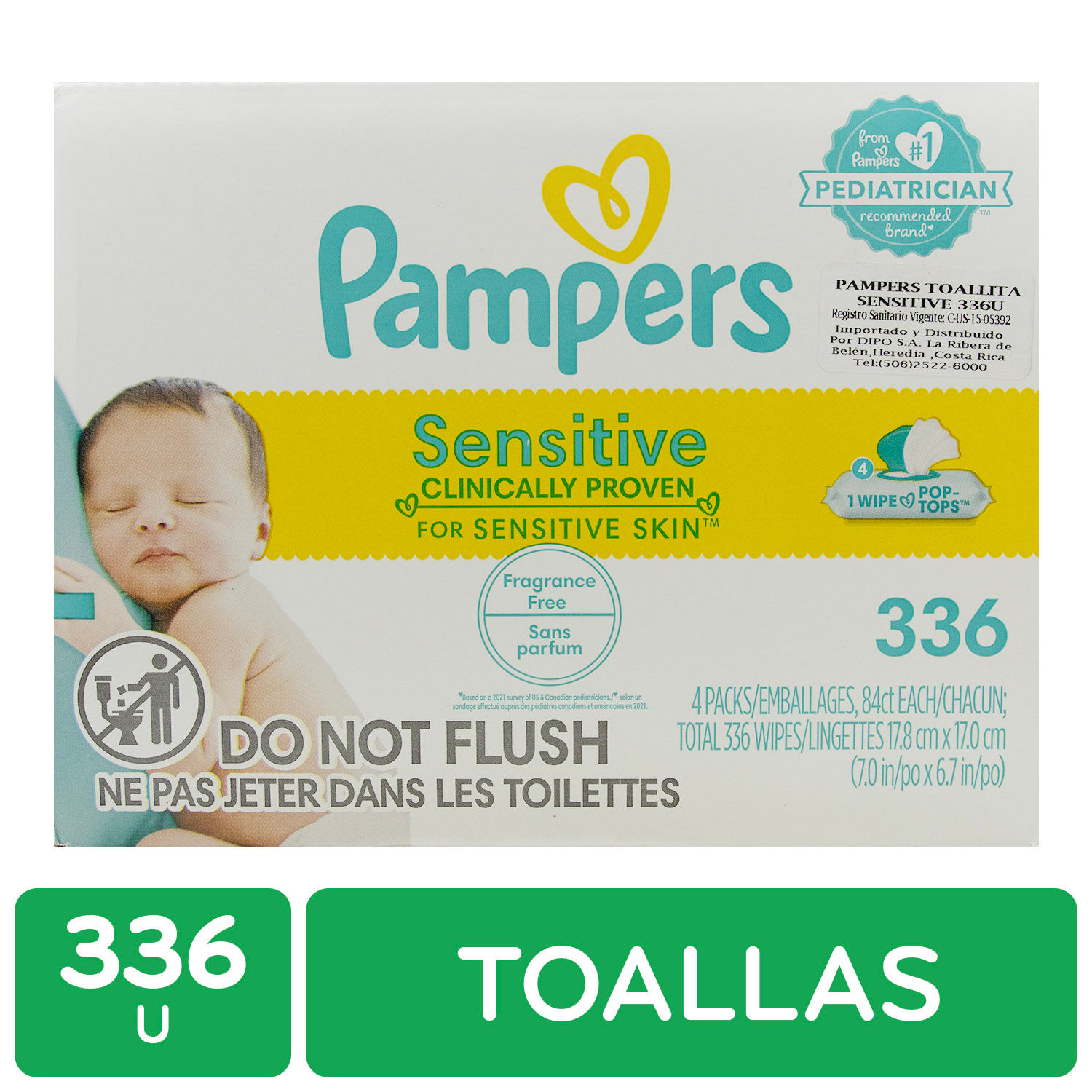 Toalla Humeda Sensitiva Pampers 336 Unidades