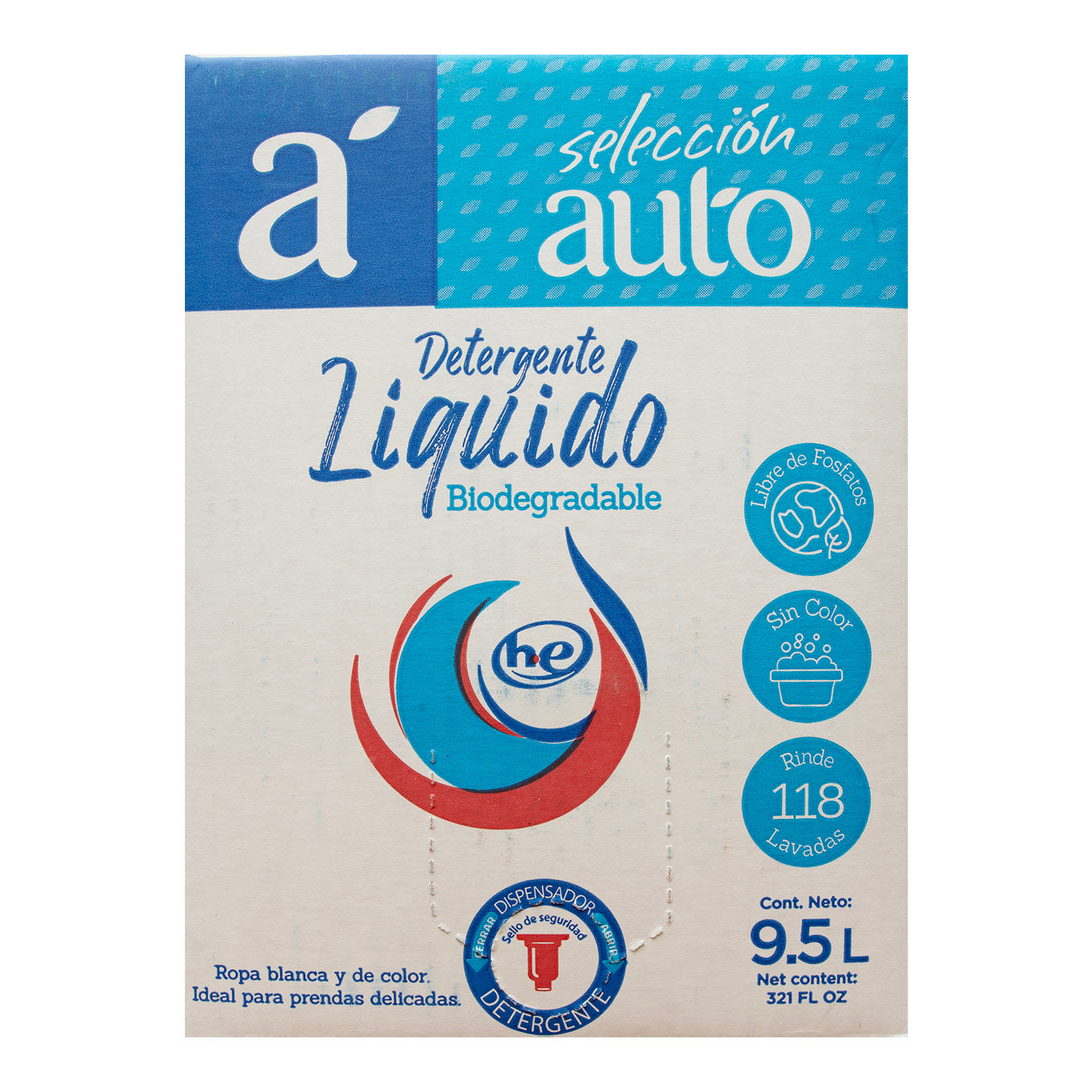 Detergente Liquido He Biodegradable Selección Auto Caja 9500 Ml