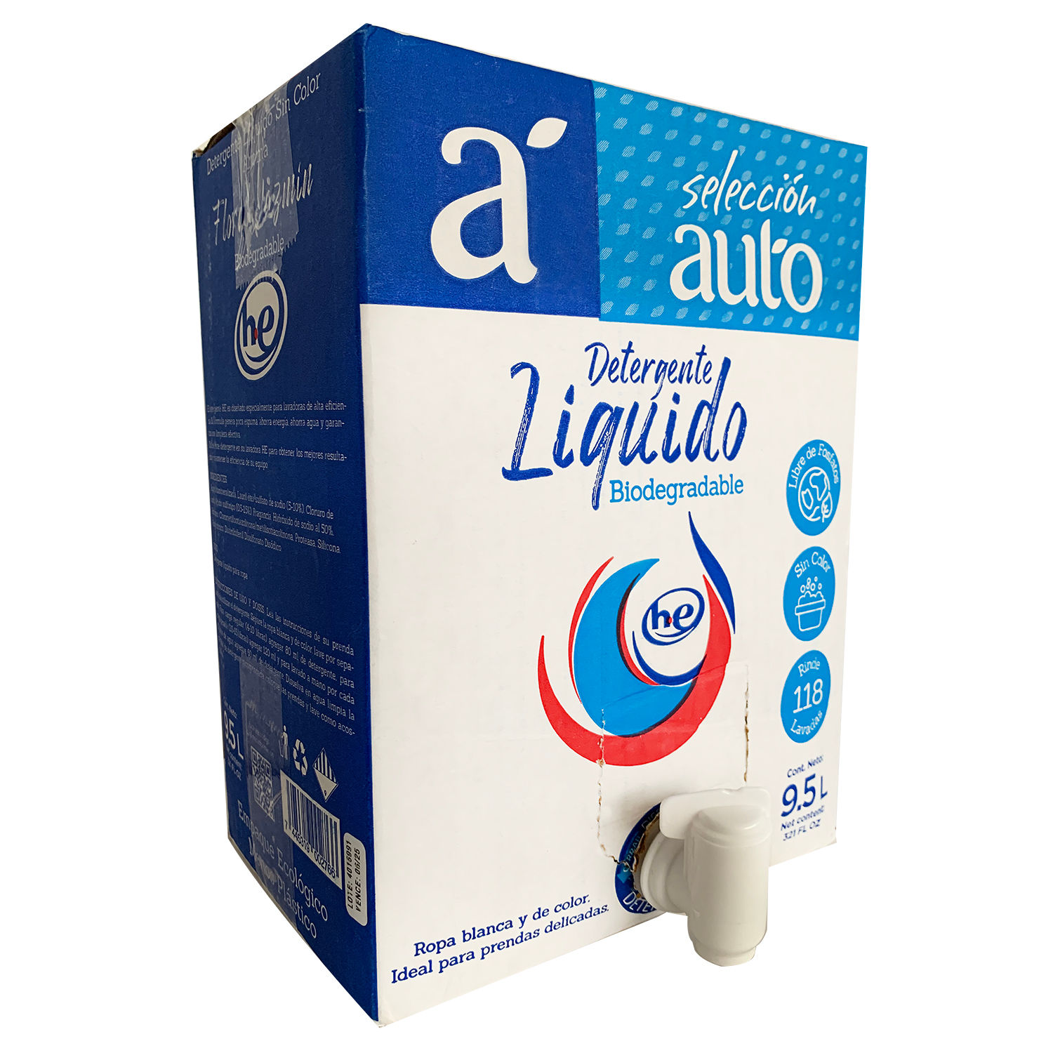 Detergente Liquido He Biodegradable Selección Auto Caja 9500 Ml