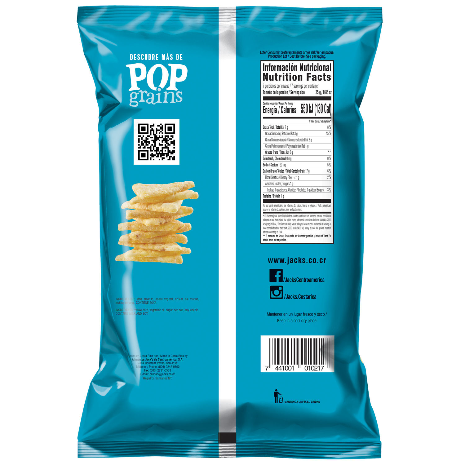 Pop Grains Dulce Salado  Jacks Bolsa 175 G