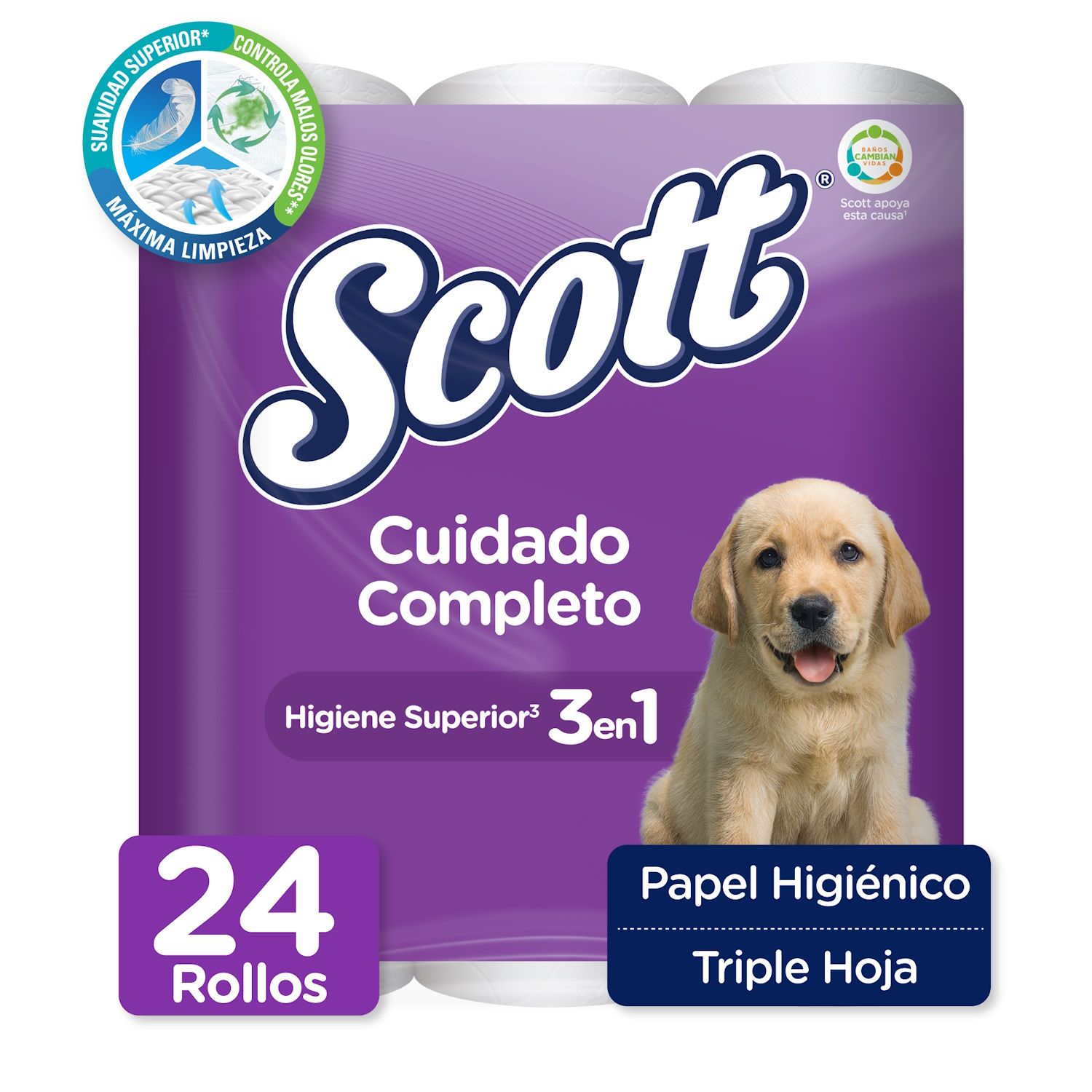 Papel Higienico Triple Hoja Cuidado Completo 24u Scott