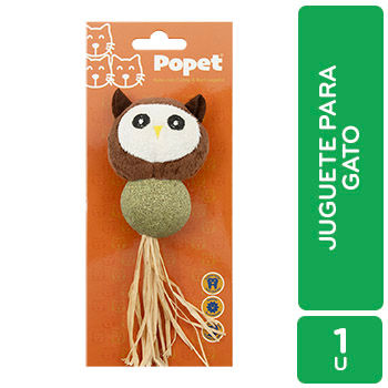 JUGUETE BUHO CON CATNIP Y FIBRA VEGETAL PARA GATO POPET