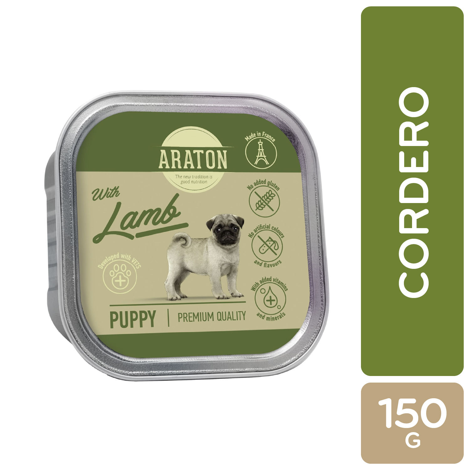 Alimento Perro Humedo Cachorro Cordero Araton