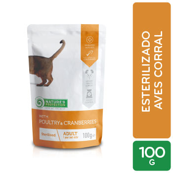 ALIMENTO GATO HUMEDO ADULTO AVE DE CORRAL ESTERILIZADO NATURES PROTECTION