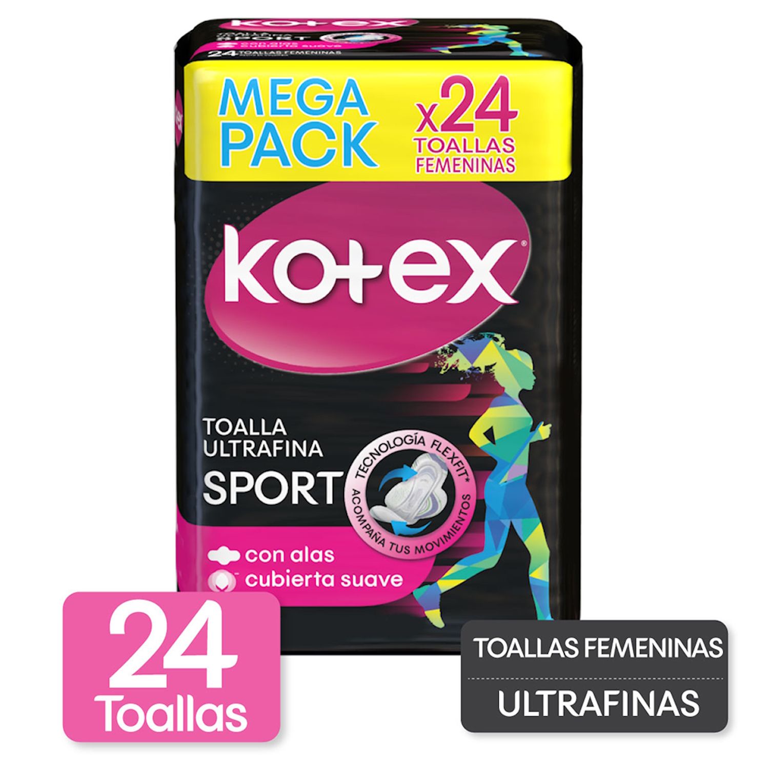 Toalla Intima Ultrafina Con Alas Sport Kotex