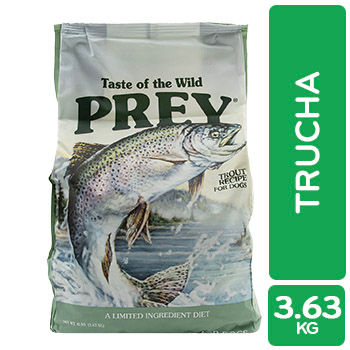 ALIMENTO PERRO ADULTO SECO TRUCHA LIBRE DE GRANOS TASTE OF THE WILD PREY