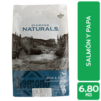 ALIMENTO PERRO ADULTO  SECO SALMON-PAPA PIEL Y PELAJE DIAMOND NATURALS